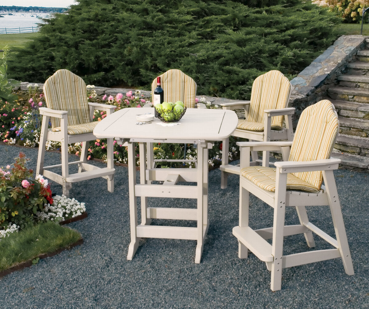 Seaside Adirondack Shellback Bar Chair – Outdoor Bar Height Patio Chair
