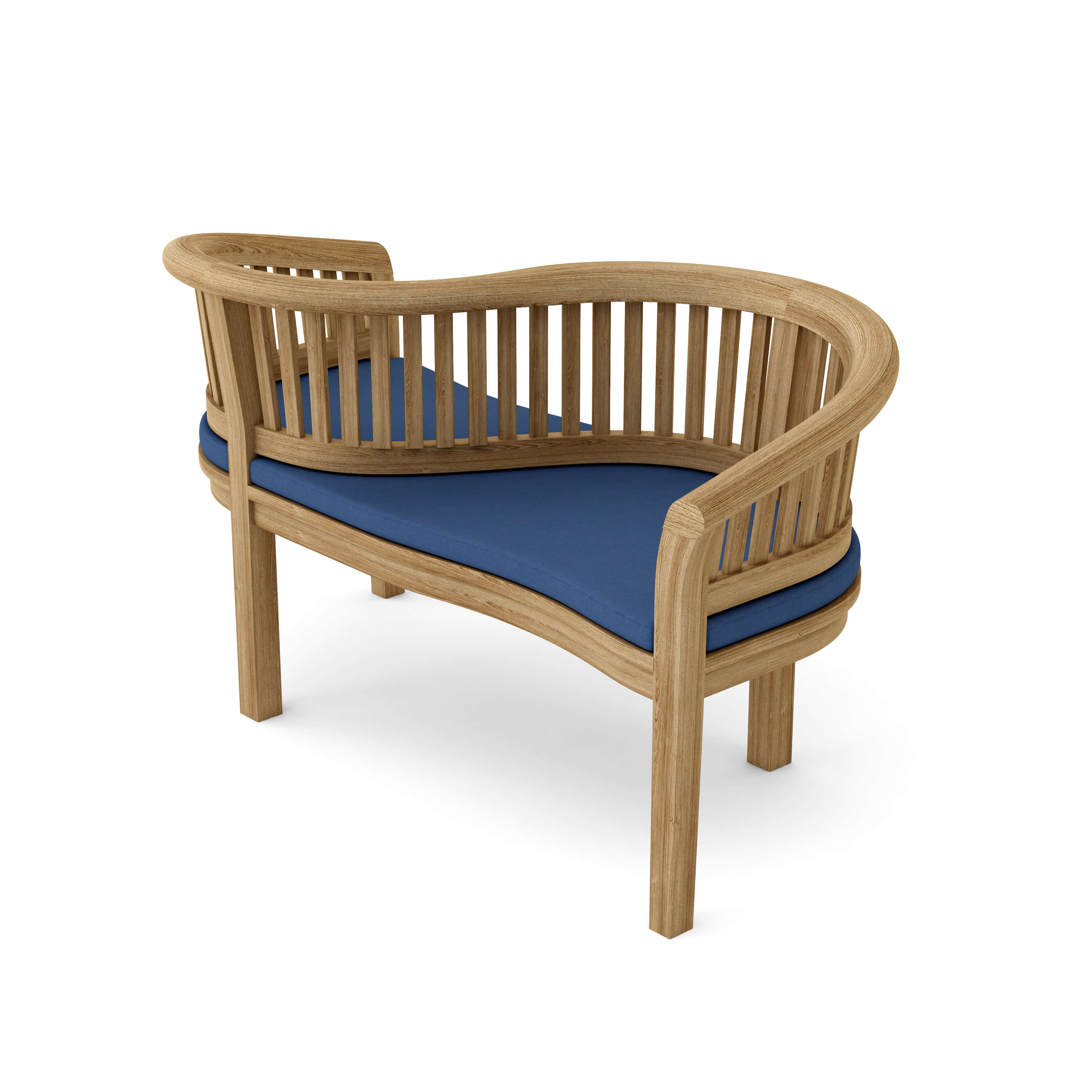 Anderson Teak Curve Love Seat Bench – Solid Teak Outdoor Peanut-Style Garden Bench