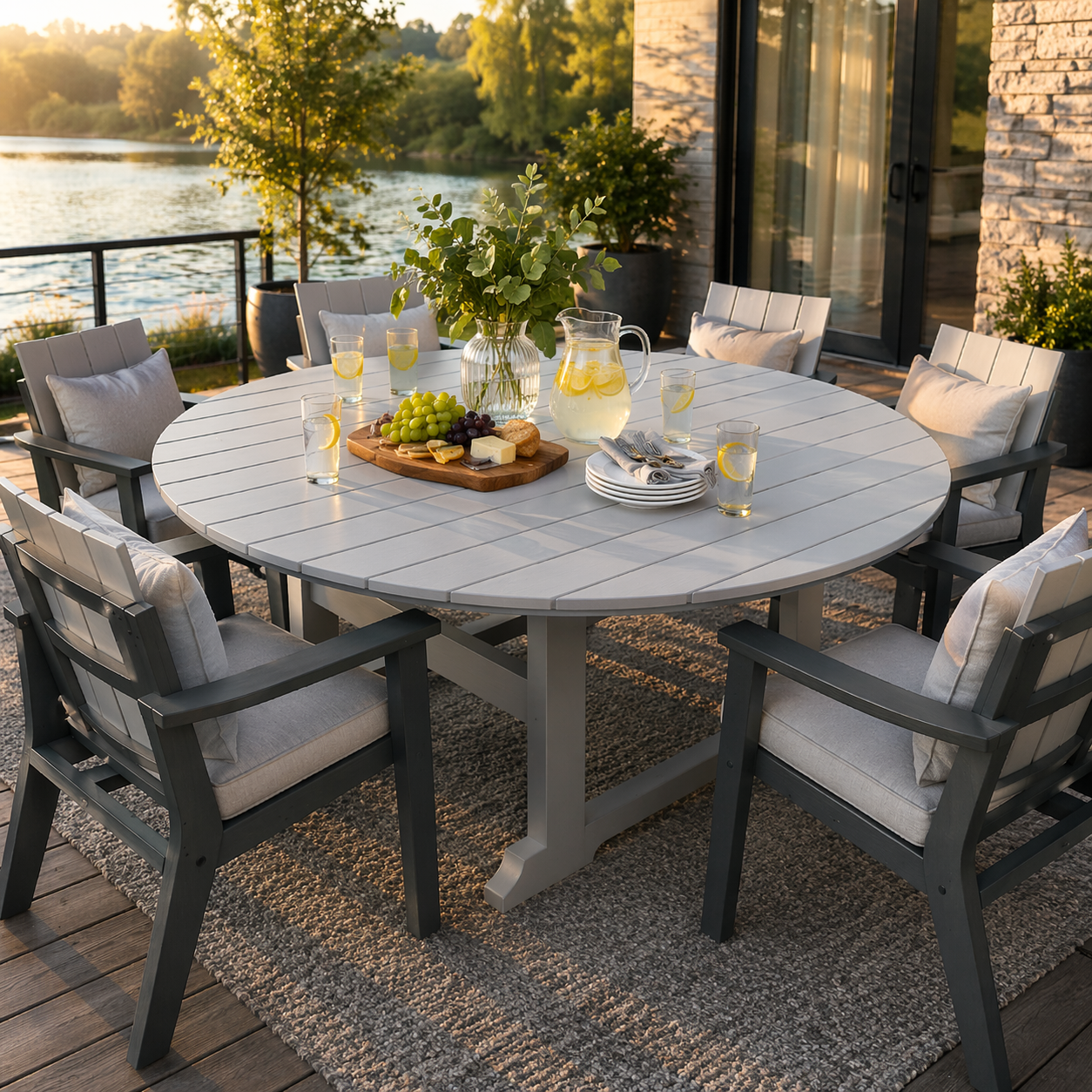 Seaside Salem 60″ Round EnviroWood Outdoor Dining Table