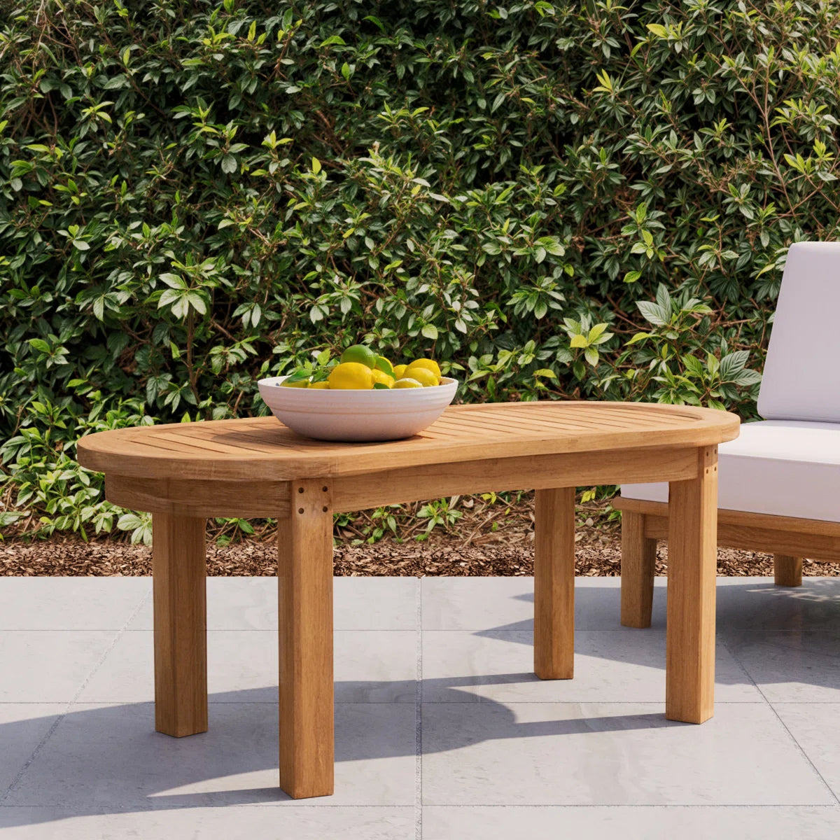 Anderson Teak Curve Coffee Table – Solid Teak Outdoor Patio Table