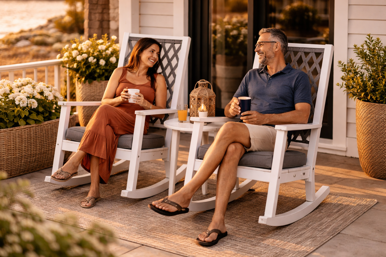 Seaside Greenwich Rocker Diamond – Modern Outdoor Patio Rocking Chair
