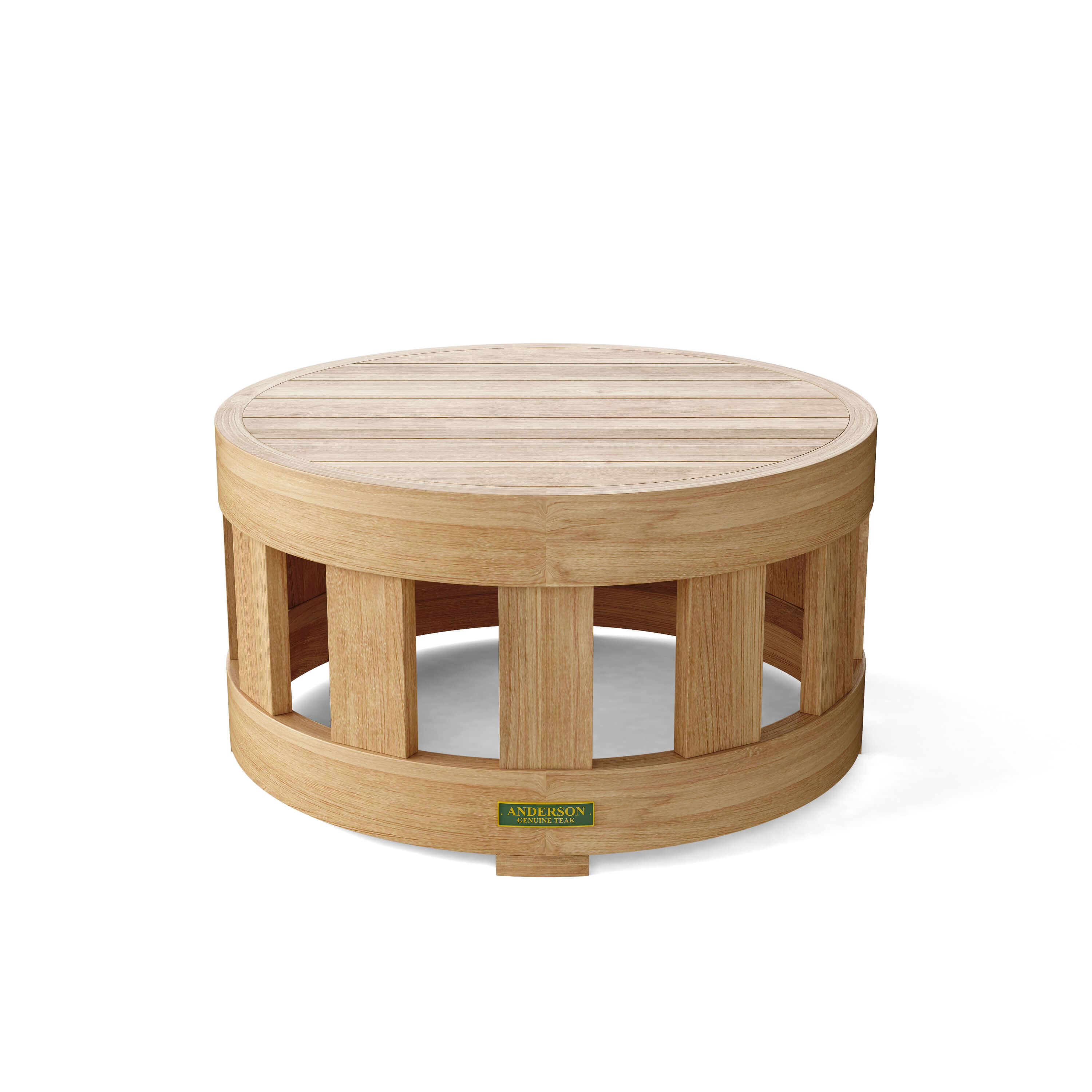Anderson Teak Circular Coffee Table – Round Teak Outdoor Patio Table