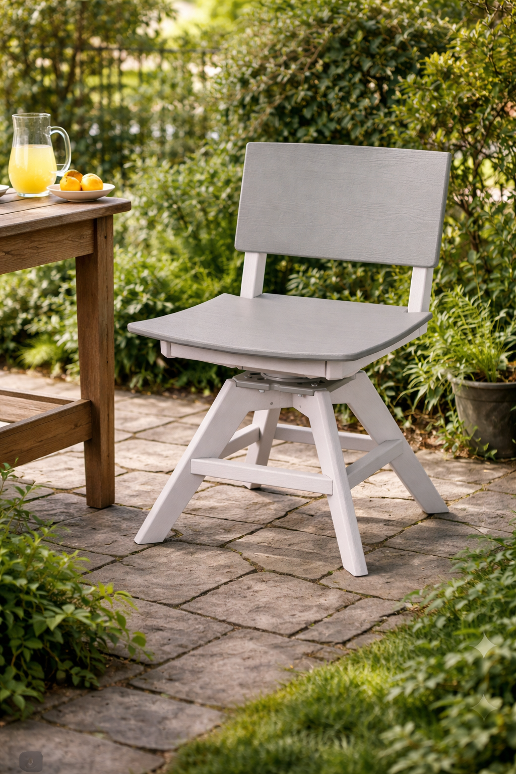 Seaside SYM 20″ Square - Outdoor Swivel Dining Chair