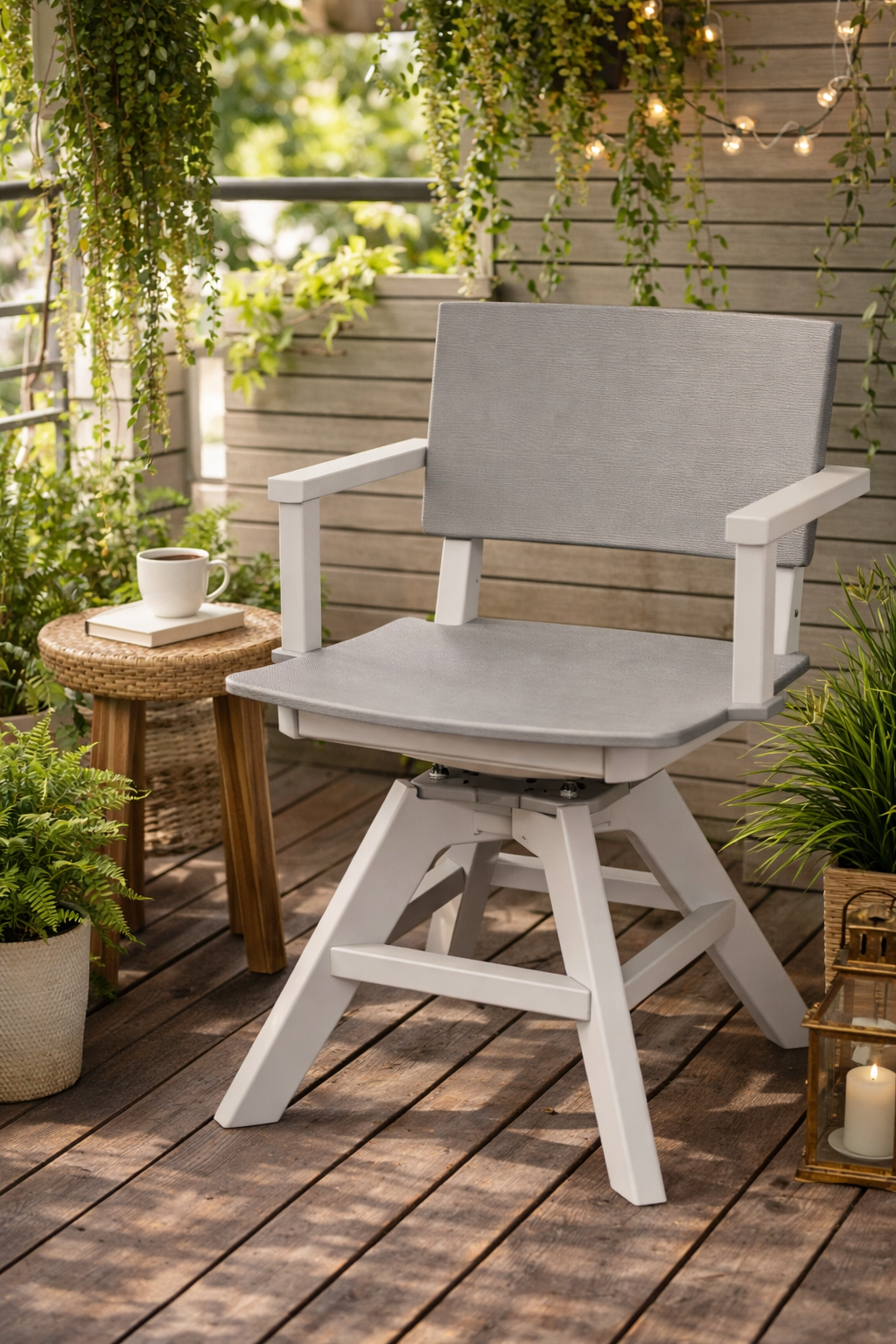 Seaside SYM 23″ Square - Outdoor Swivel Dining Arm Chair