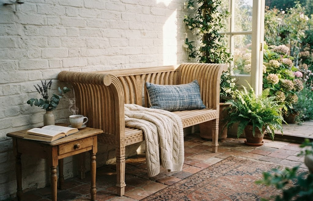 Anderson Teak – Cleopatra Curve Bench – Handcrafted Grade-A Teak Seating