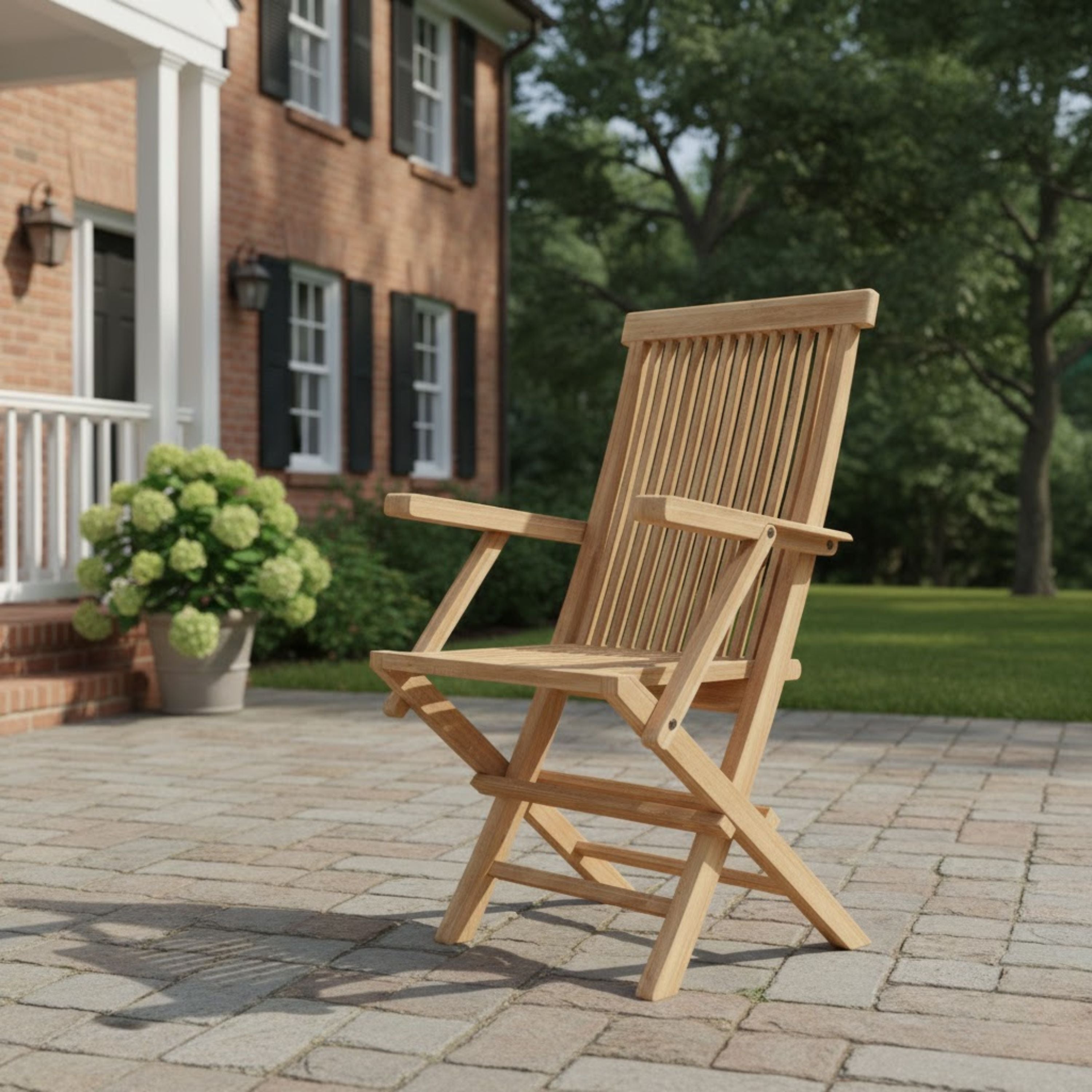 Anderson Teak Classic Folding Armchair (2-PC) – Solid Teak Outdoor Seating