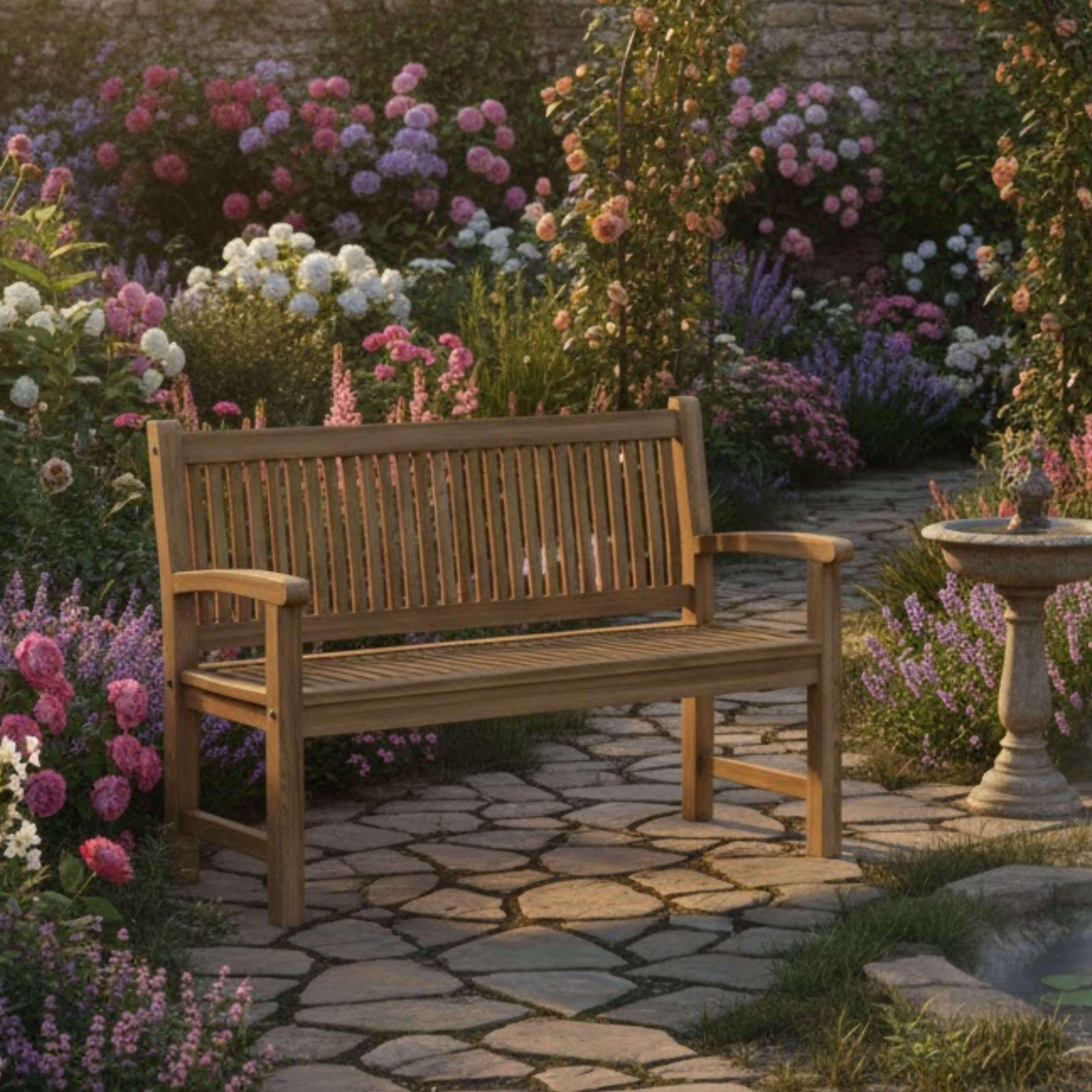 Anderson Teak Sahara 3-Seater Bench – Solid Teak Outdoor Garden Bench