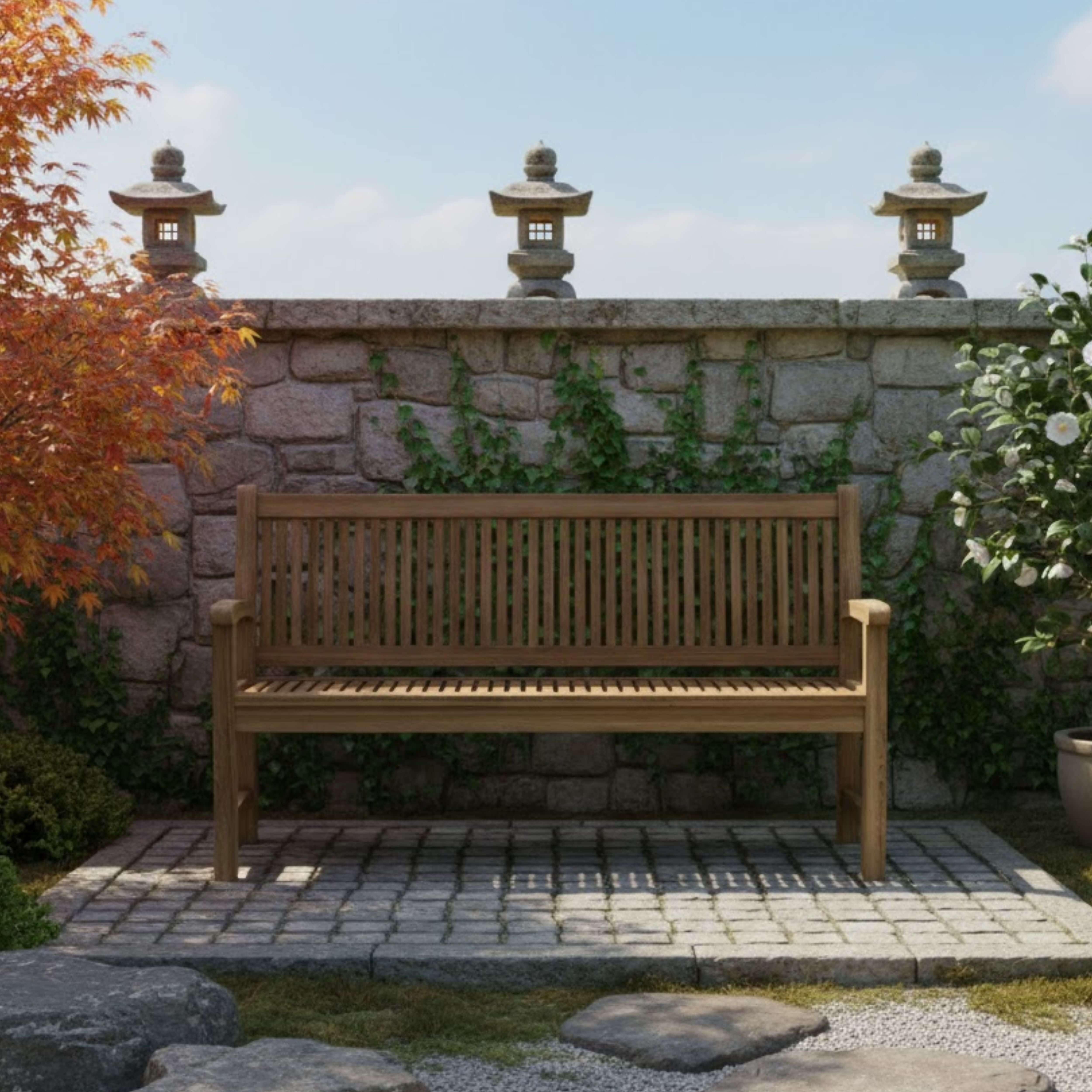 Anderson Teak Sahara 3-Seater Bench – Solid Teak Outdoor Garden Bench