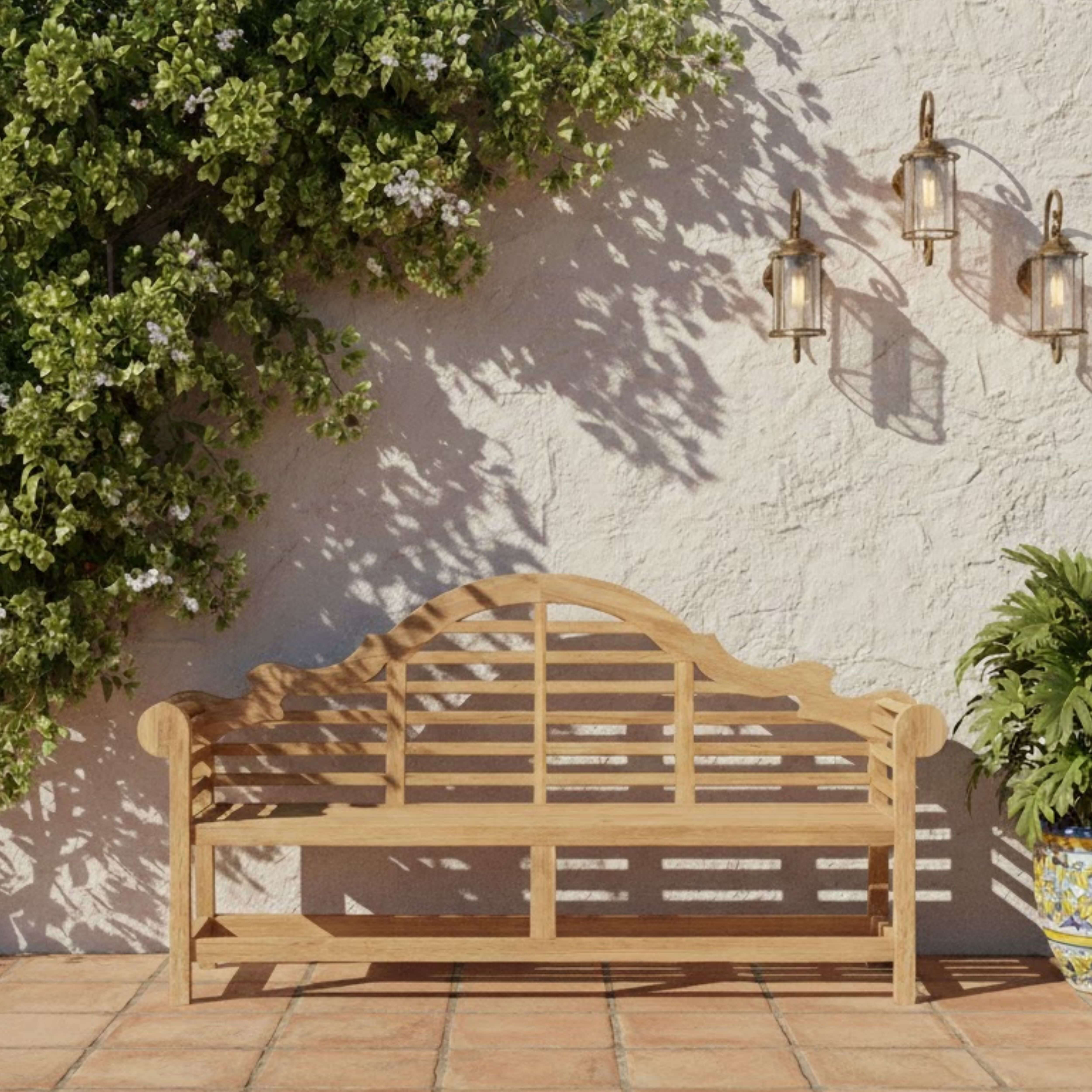 Anderson Teak Marlborough 3-Seater Bench – Lutyens Style Solid Teak Outdoor Garden Bench