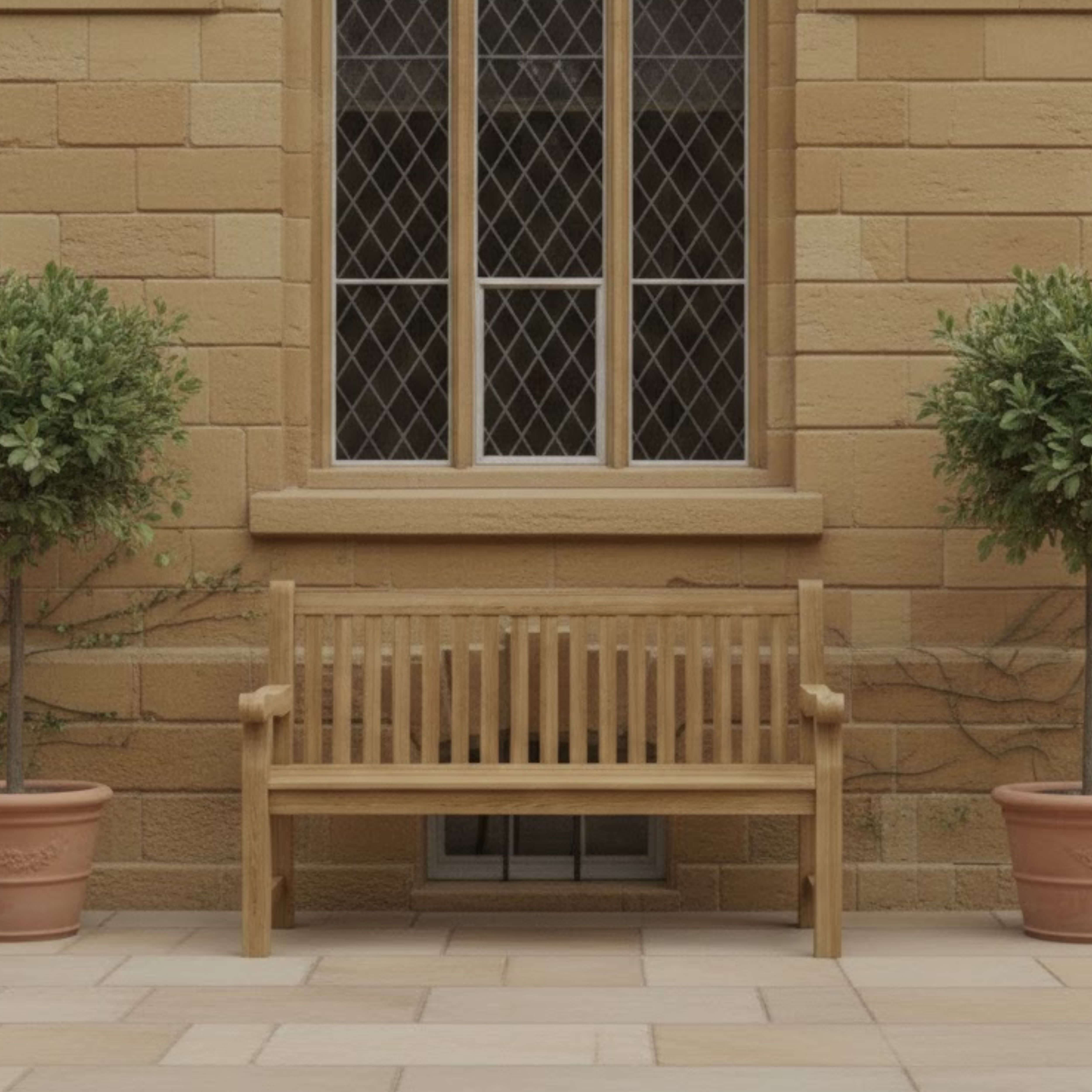 Anderson Teak Devonshire 3-Seater Extra Thick Bench – Solid Teak Outdoor Garden Bench