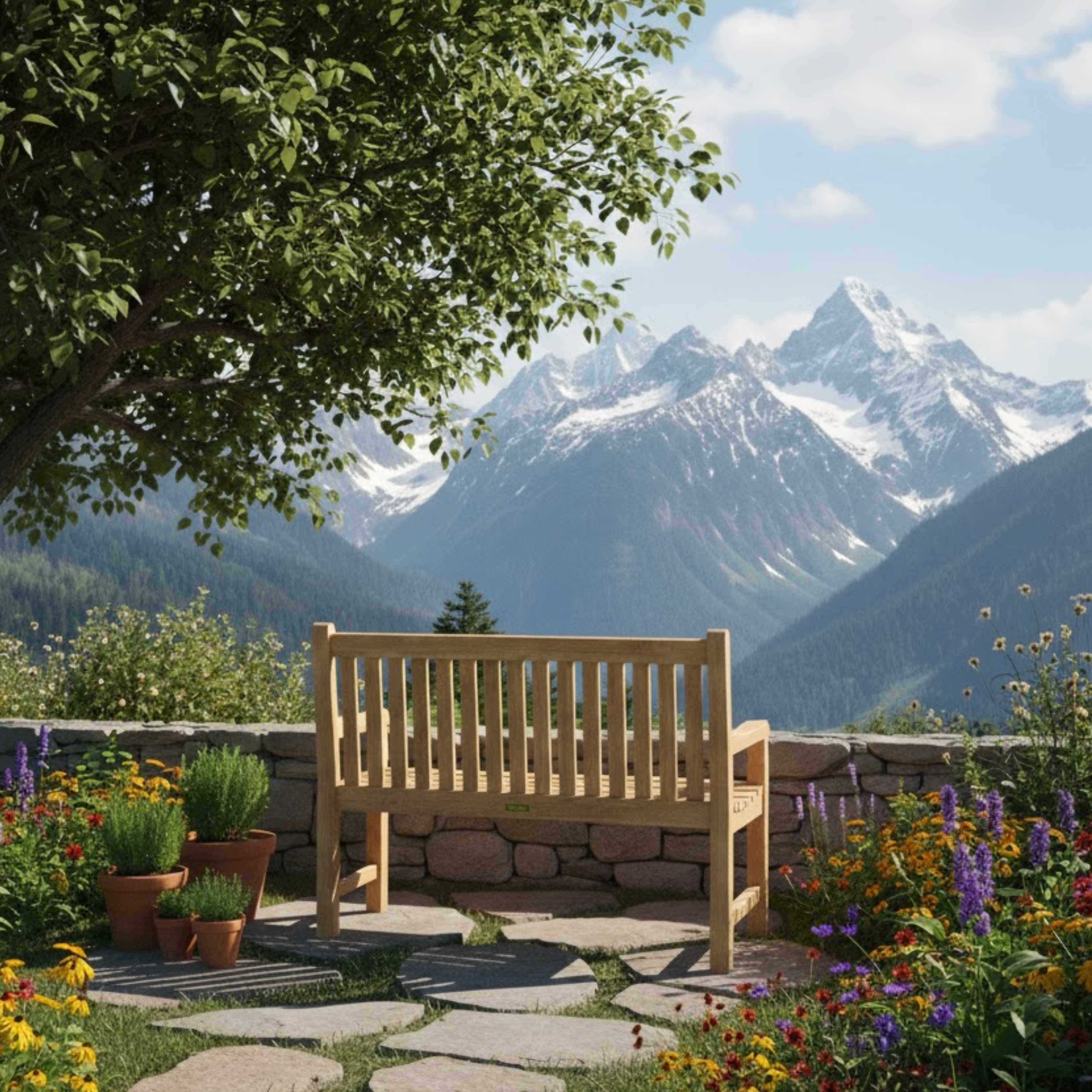 Anderson Teak Classic 2-Seater Bench – Solid Teak Outdoor Garden Bench