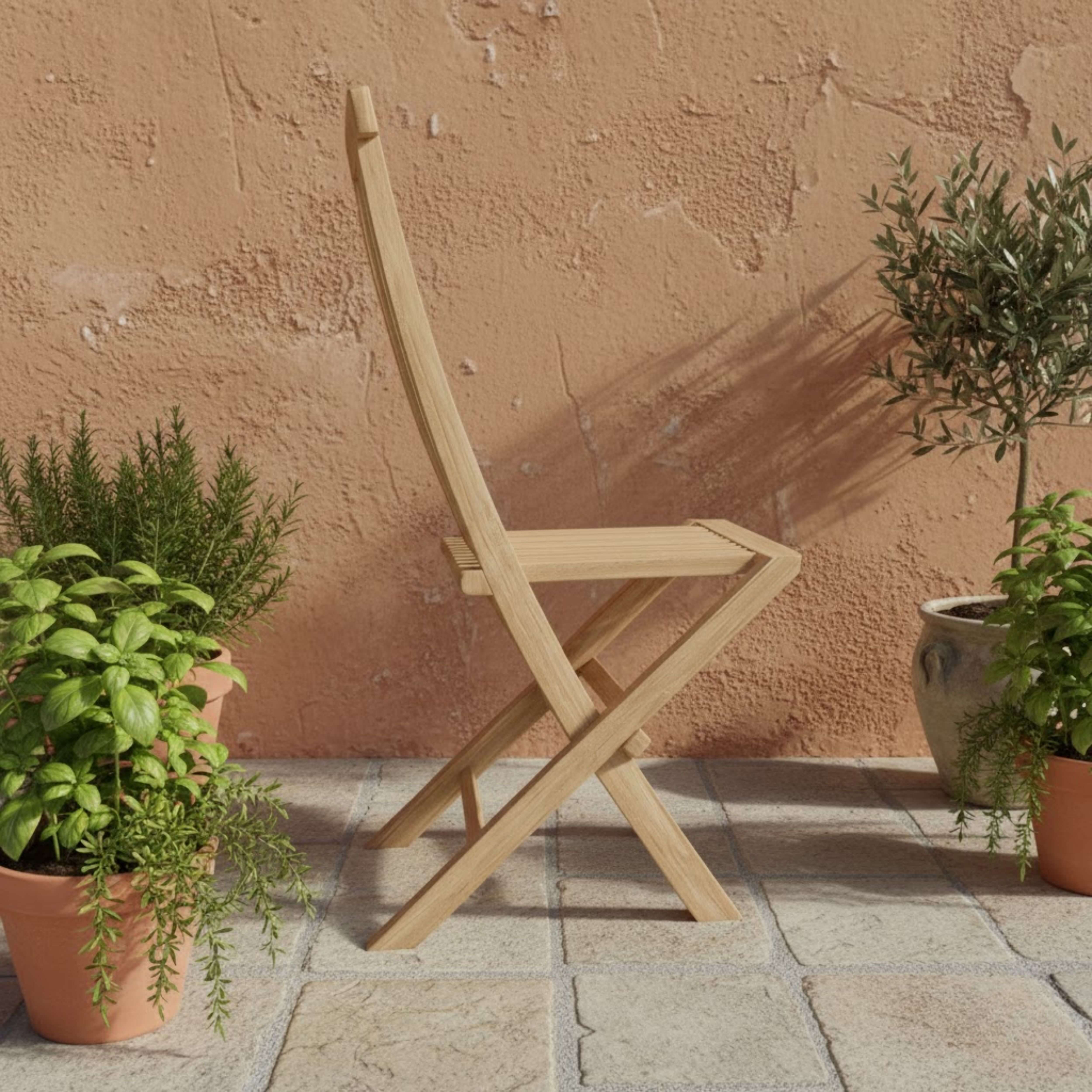 Anderson Teak Classic Folding Chair (2-PC) – Solid Teak Outdoor Seating