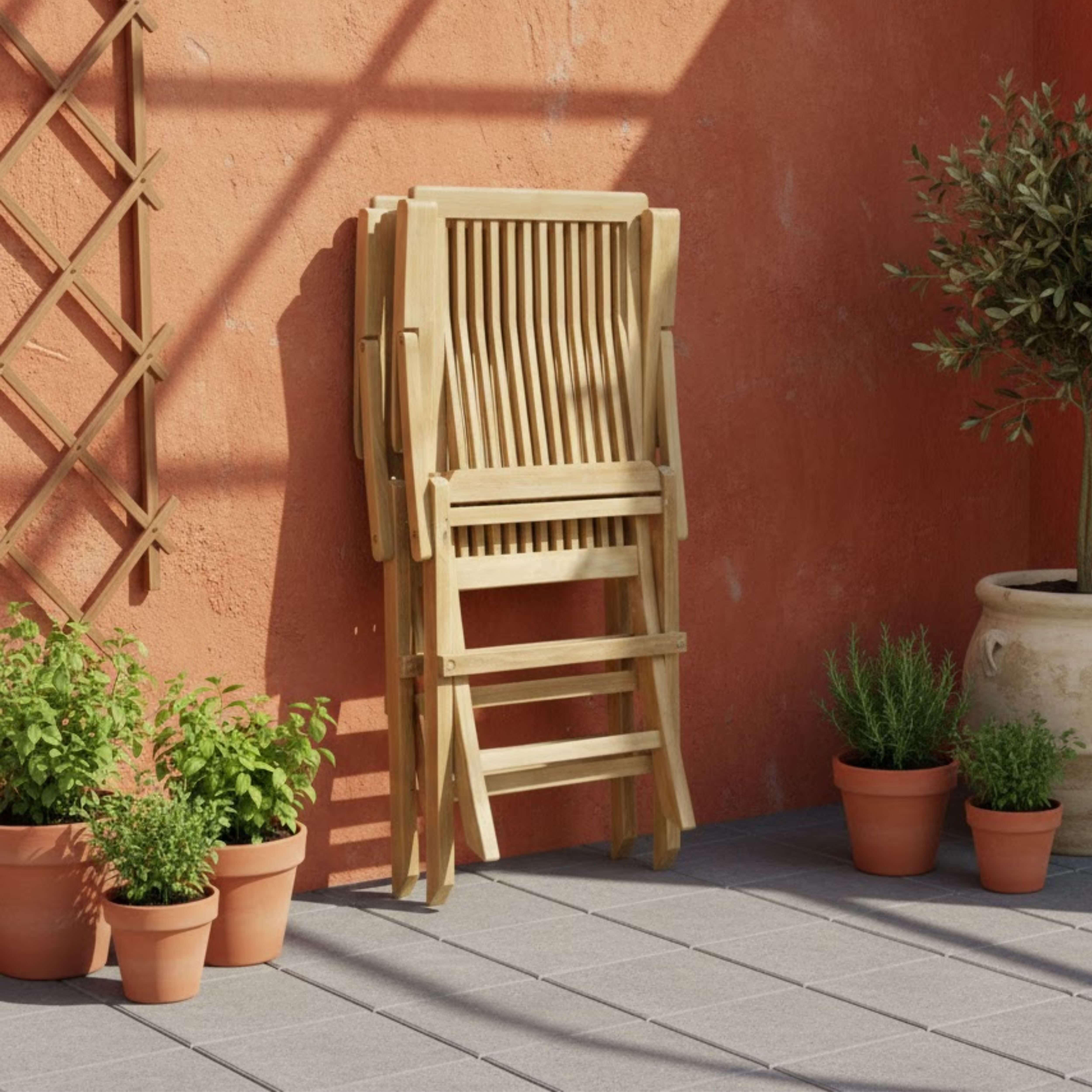 Anderson Teak Classic Folding Armchair (2-PC) – Solid Teak Outdoor Seating