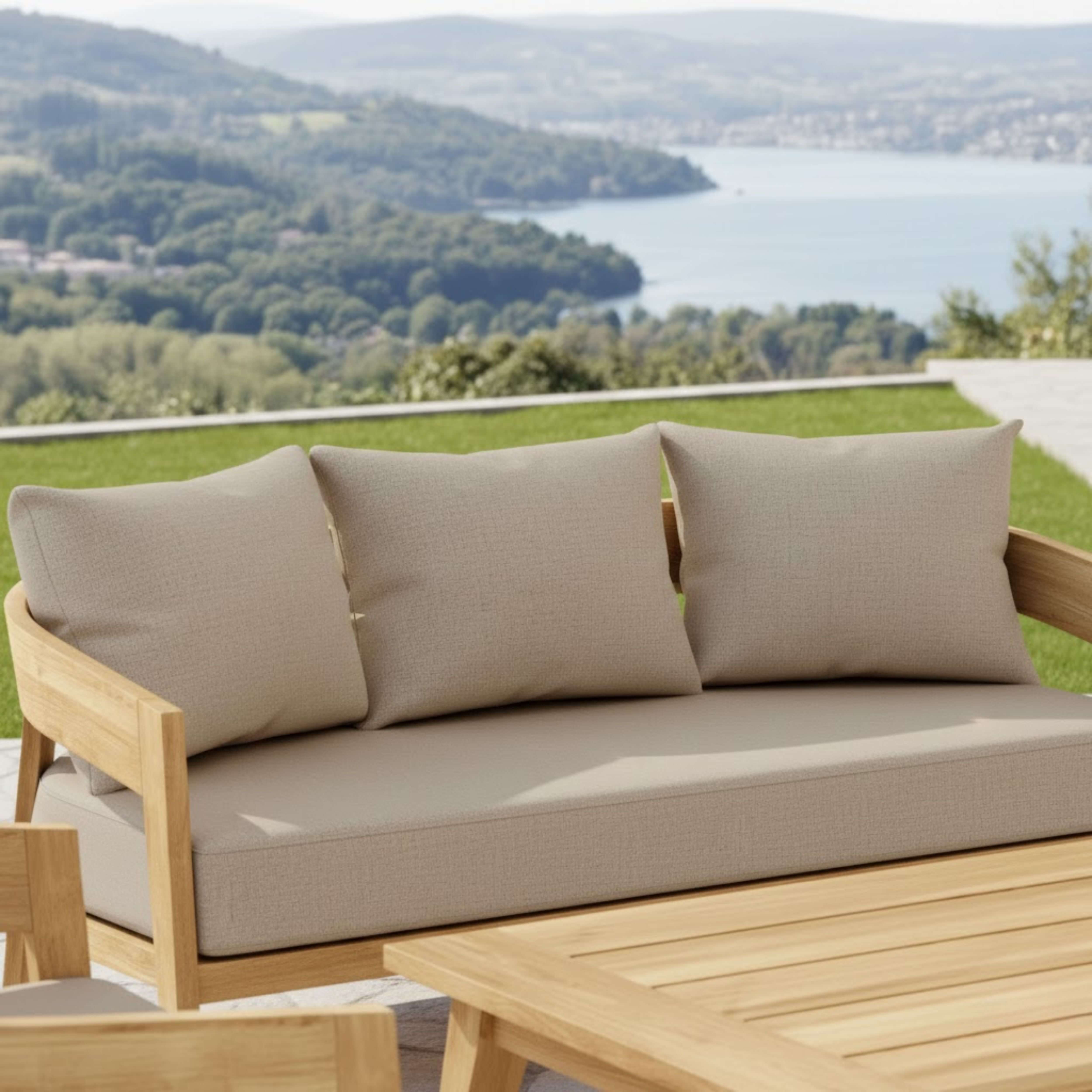 Anderson Teak Toscana 4-Piece Deep Seating Set – Premium Teak Outdoor Patio Sofa & Swivel Lounge Set with Sunbrella Cushions