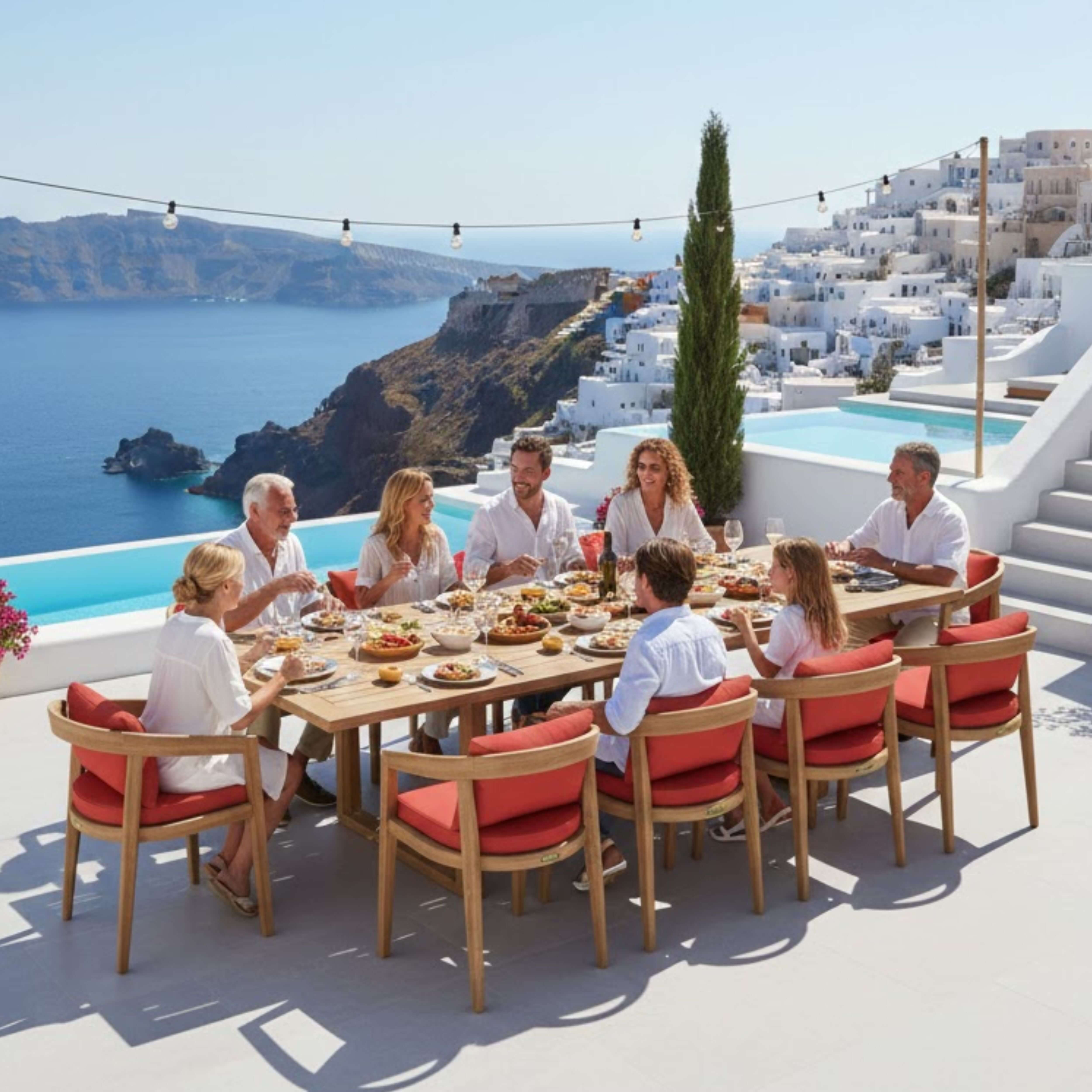 Anderson Teak Toscana 11-Piece Outdoor Dining Set with Cushions – Premium Solid Teak Patio Furniture for 10