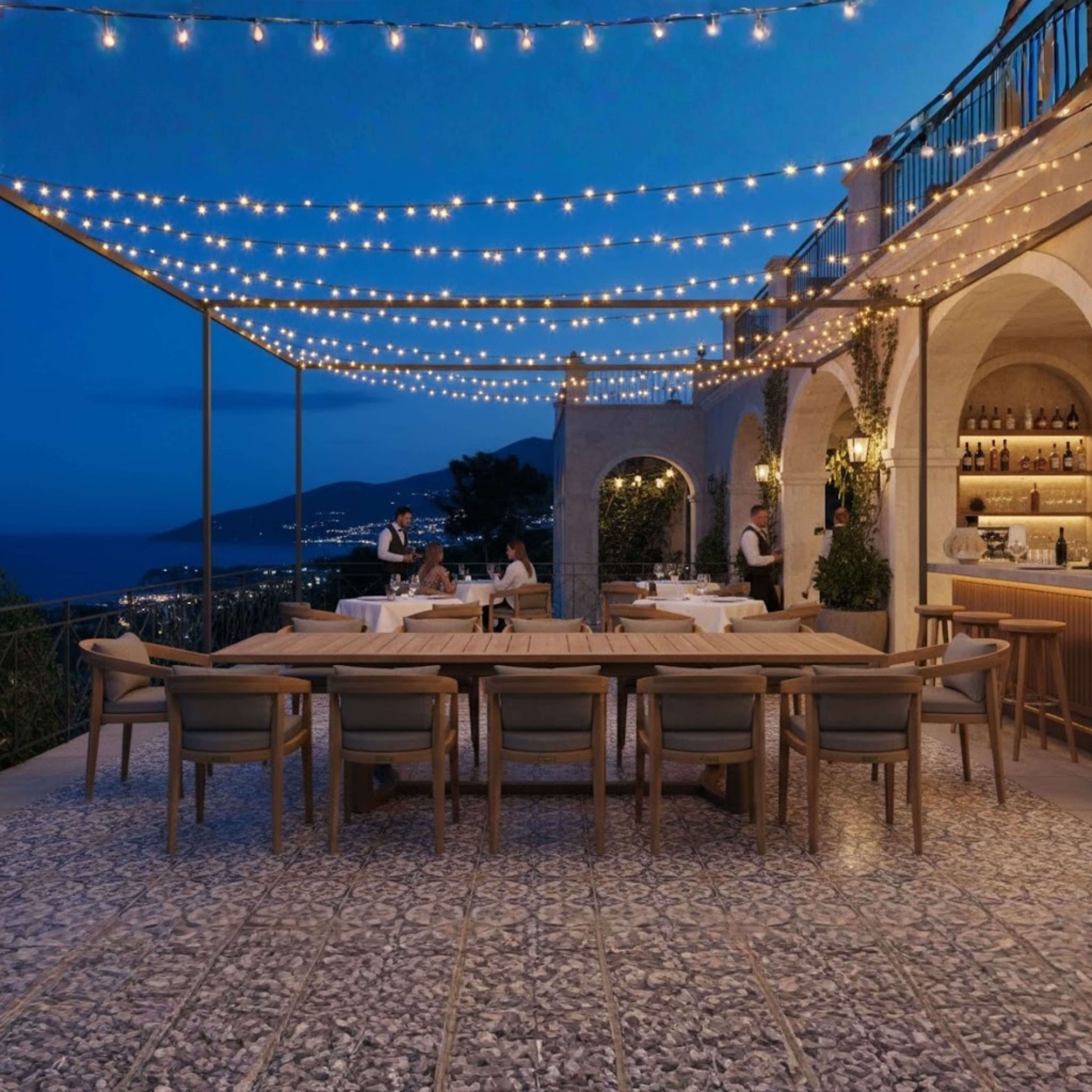 Anderson Teak Toscana 13-Piece Extendable Outdoor Dining Set with Cushions – Premium Solid Teak Patio Furniture for 12
