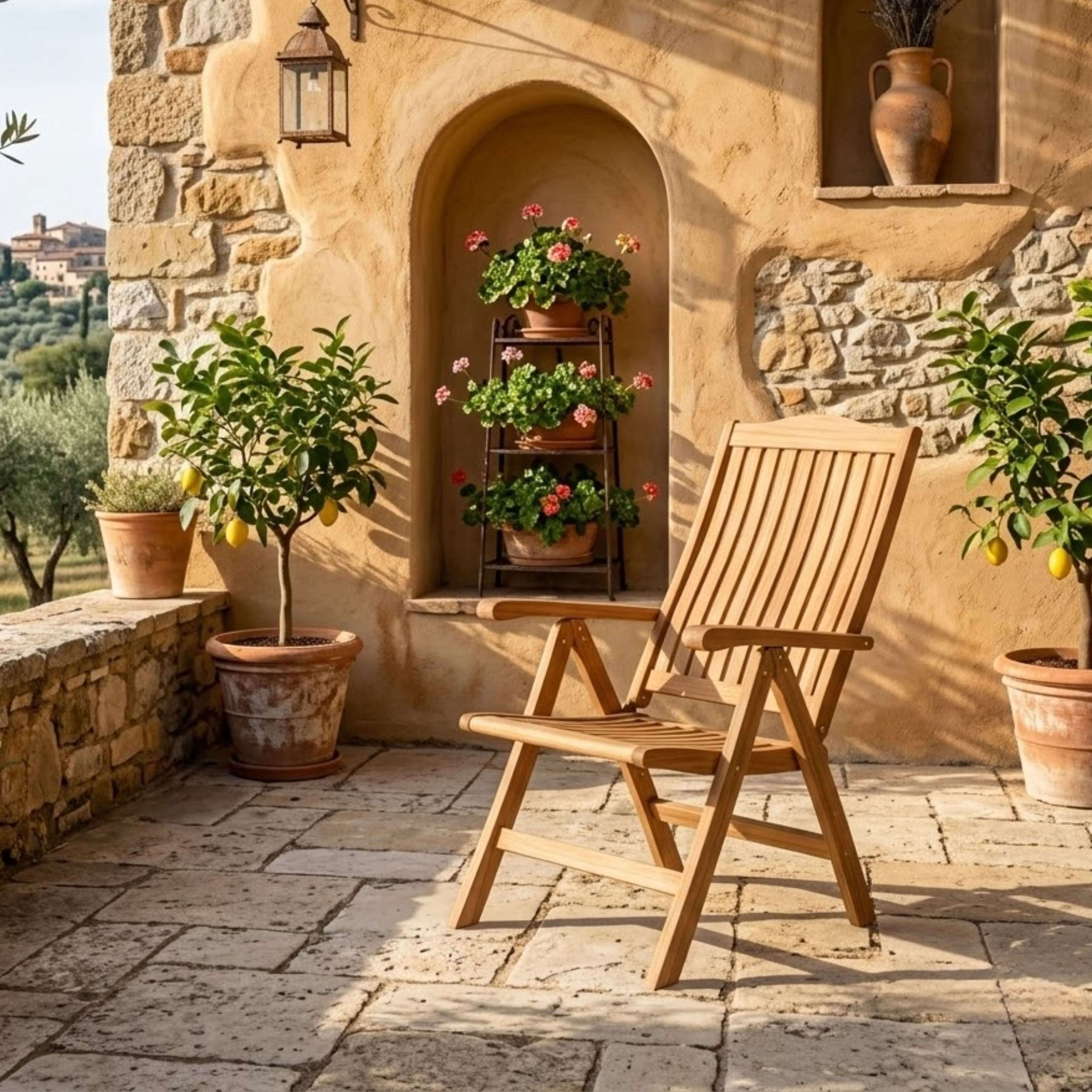Anderson Teak Katana 5-Position Reclining Armchair – Folding Teak Outdoor Seating