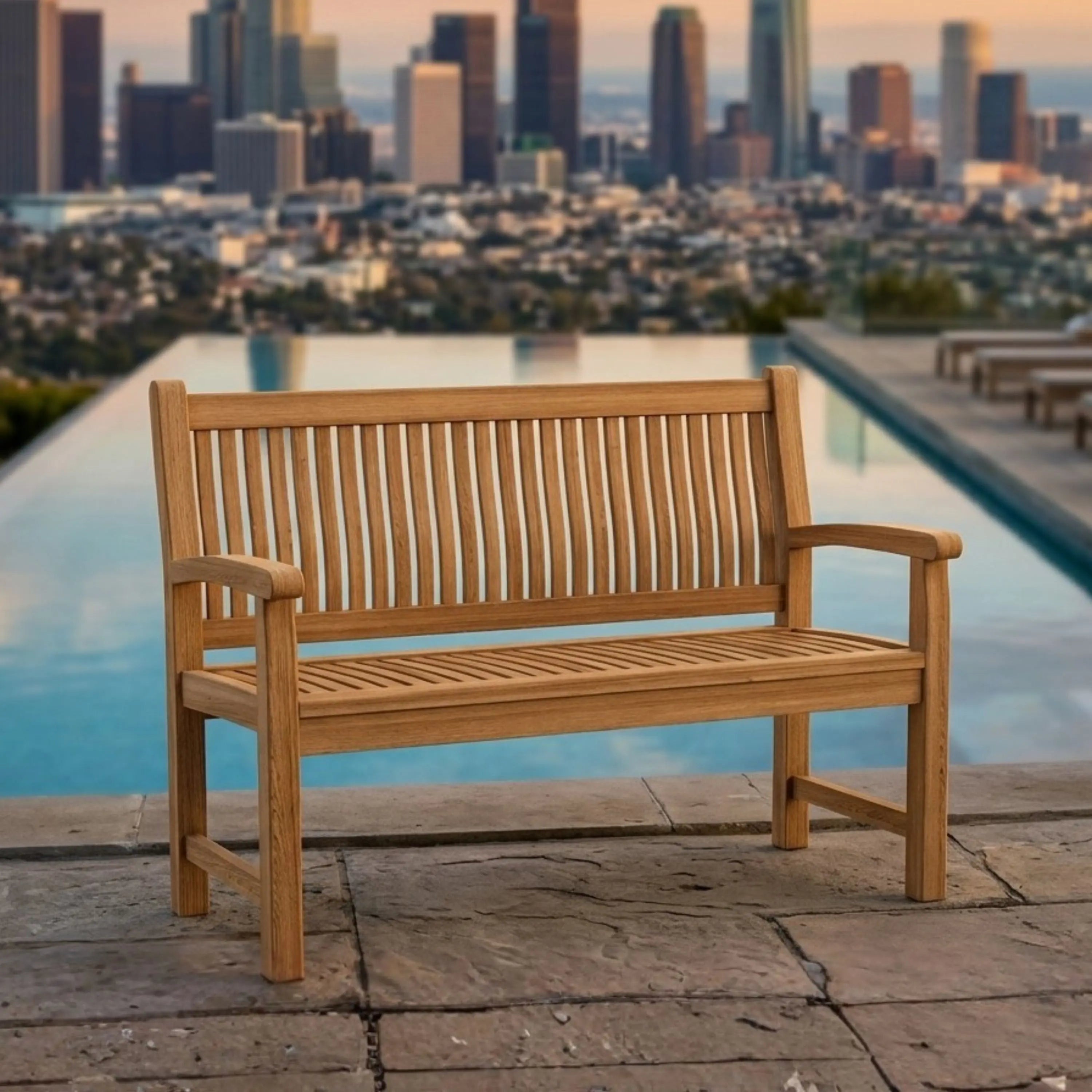 Anderson Teak Sahara 2-Seater Bench – Solid Teak Outdoor Garden Bench