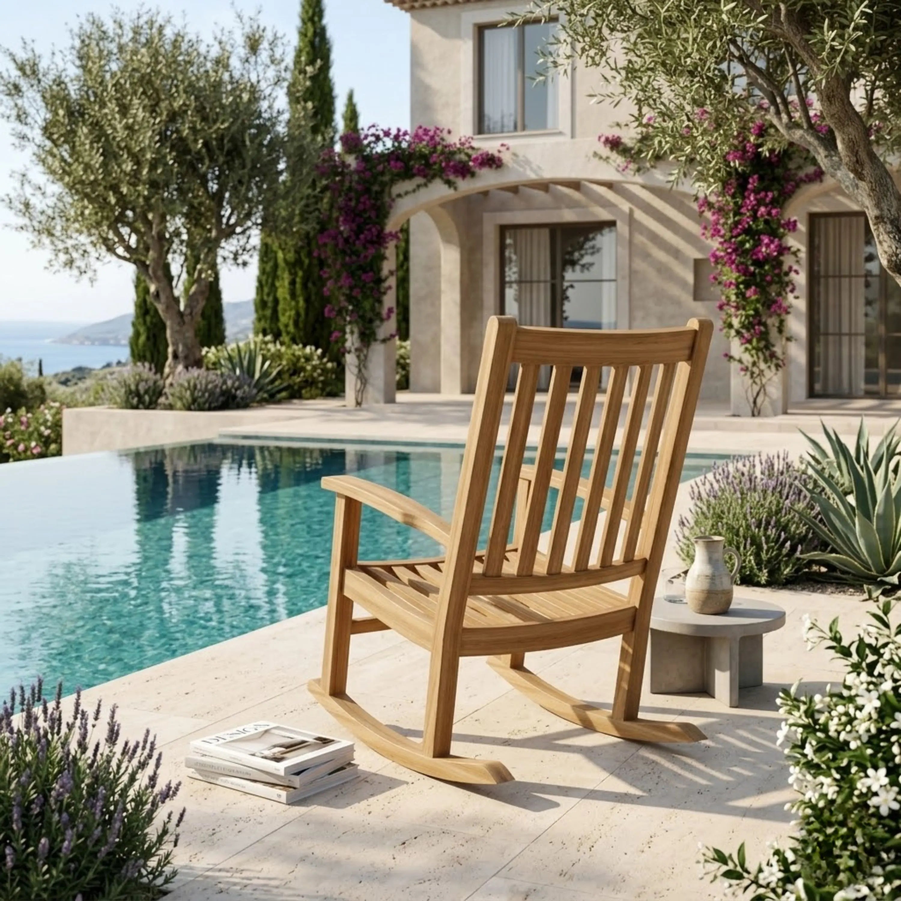 Anderson Teak Palm Beach Rocking Armchair – Classic Teak Outdoor Rocker