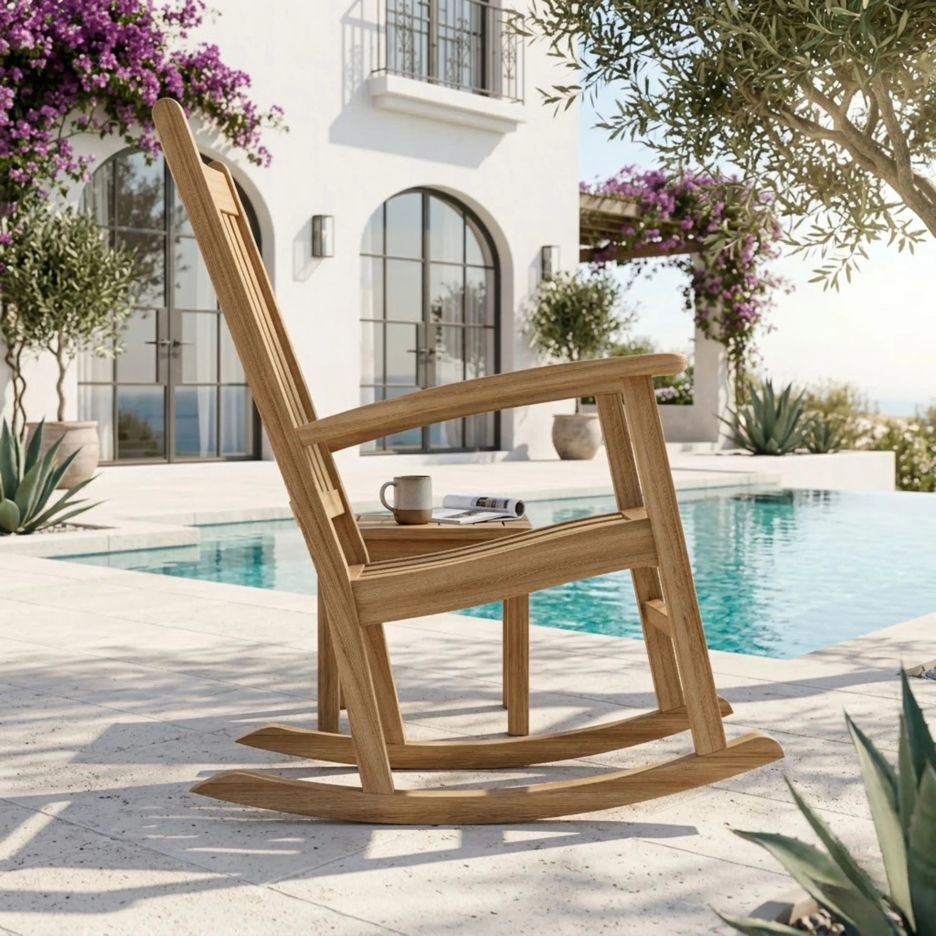 Anderson Teak Palm Beach Rocking Armchair – Classic Teak Outdoor Rocker
