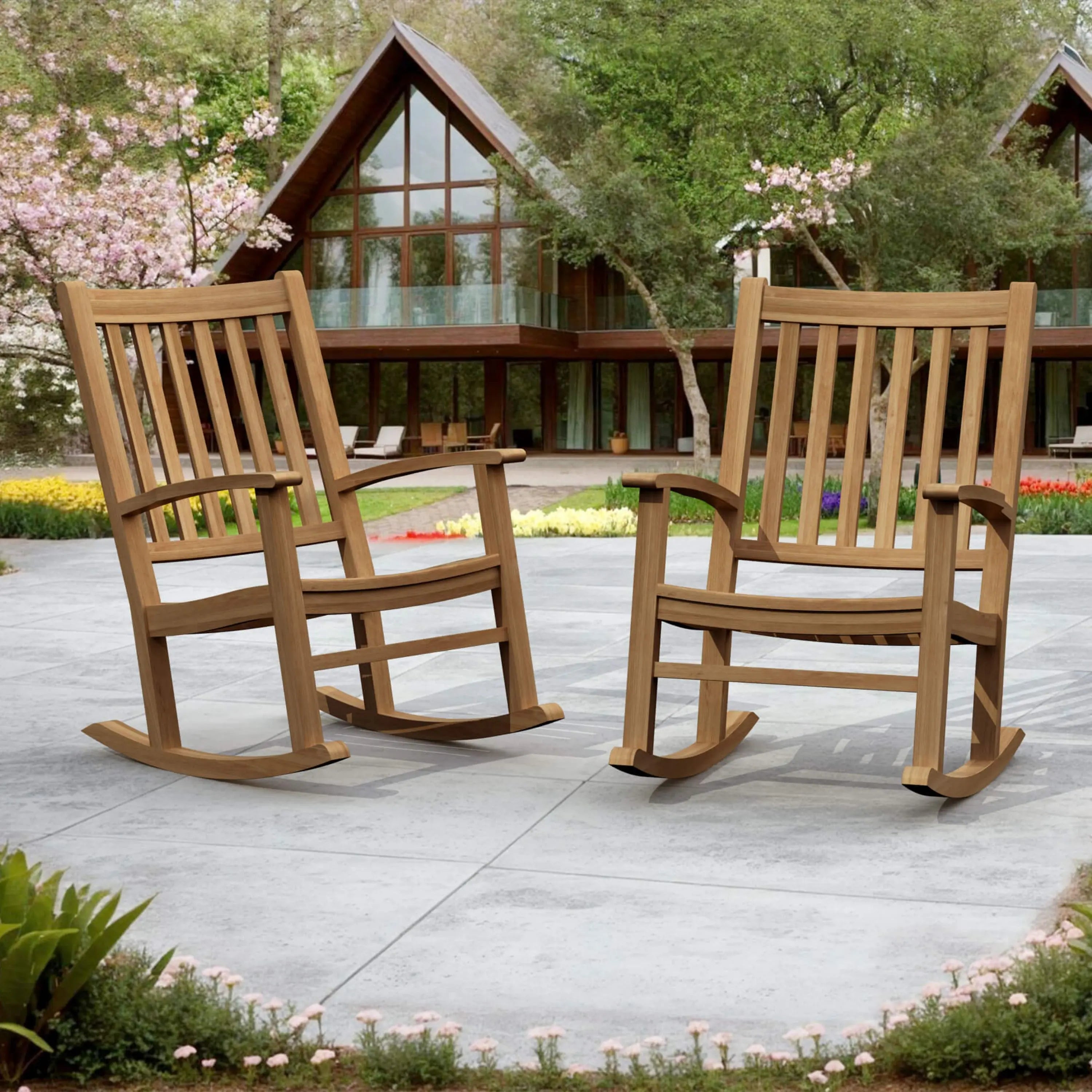 Anderson Teak Palm Beach Rocking Armchair – Classic Teak Outdoor Rocker