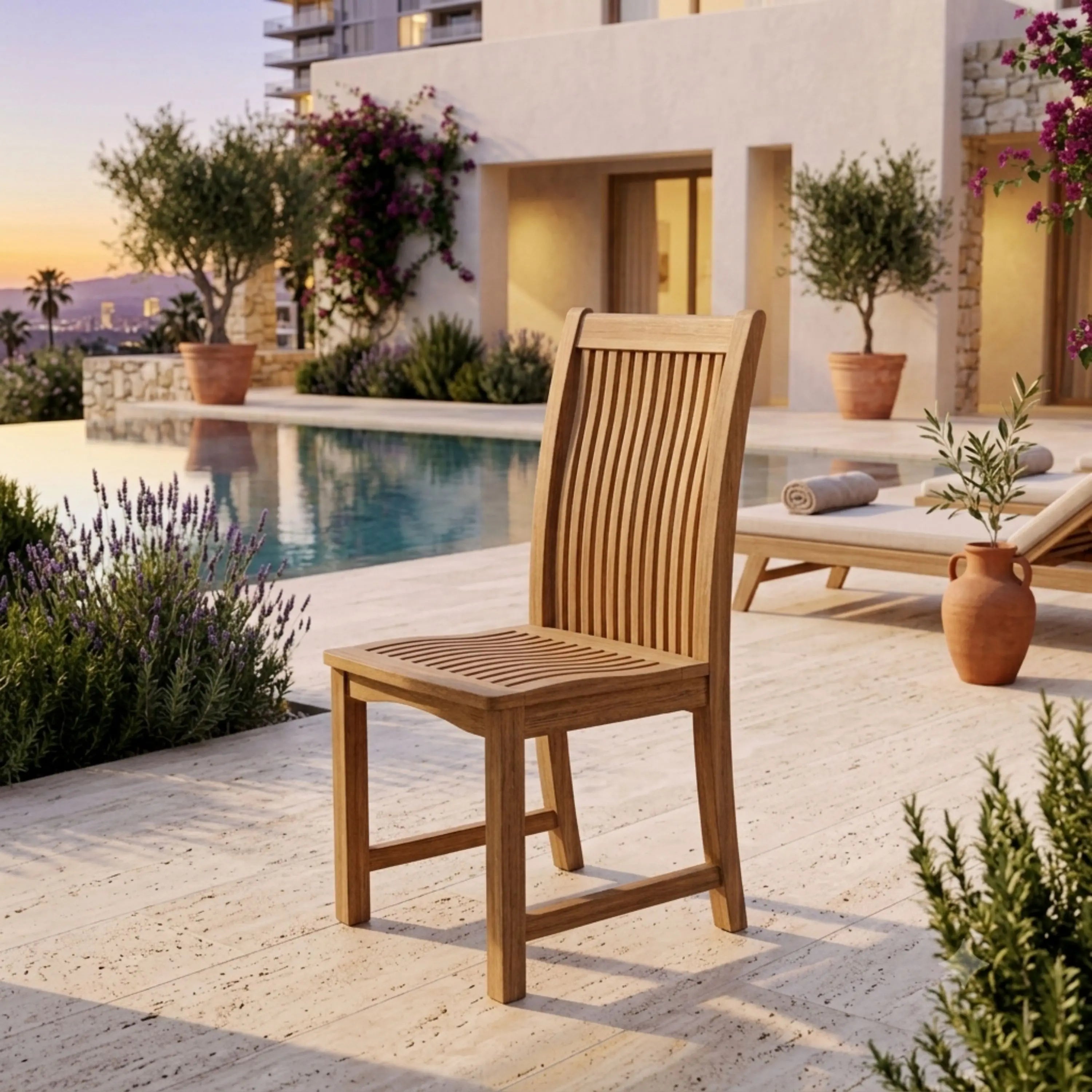 Anderson Teak Chicago Dining Chair Premium Solid Teak Outdoor Dining Chair