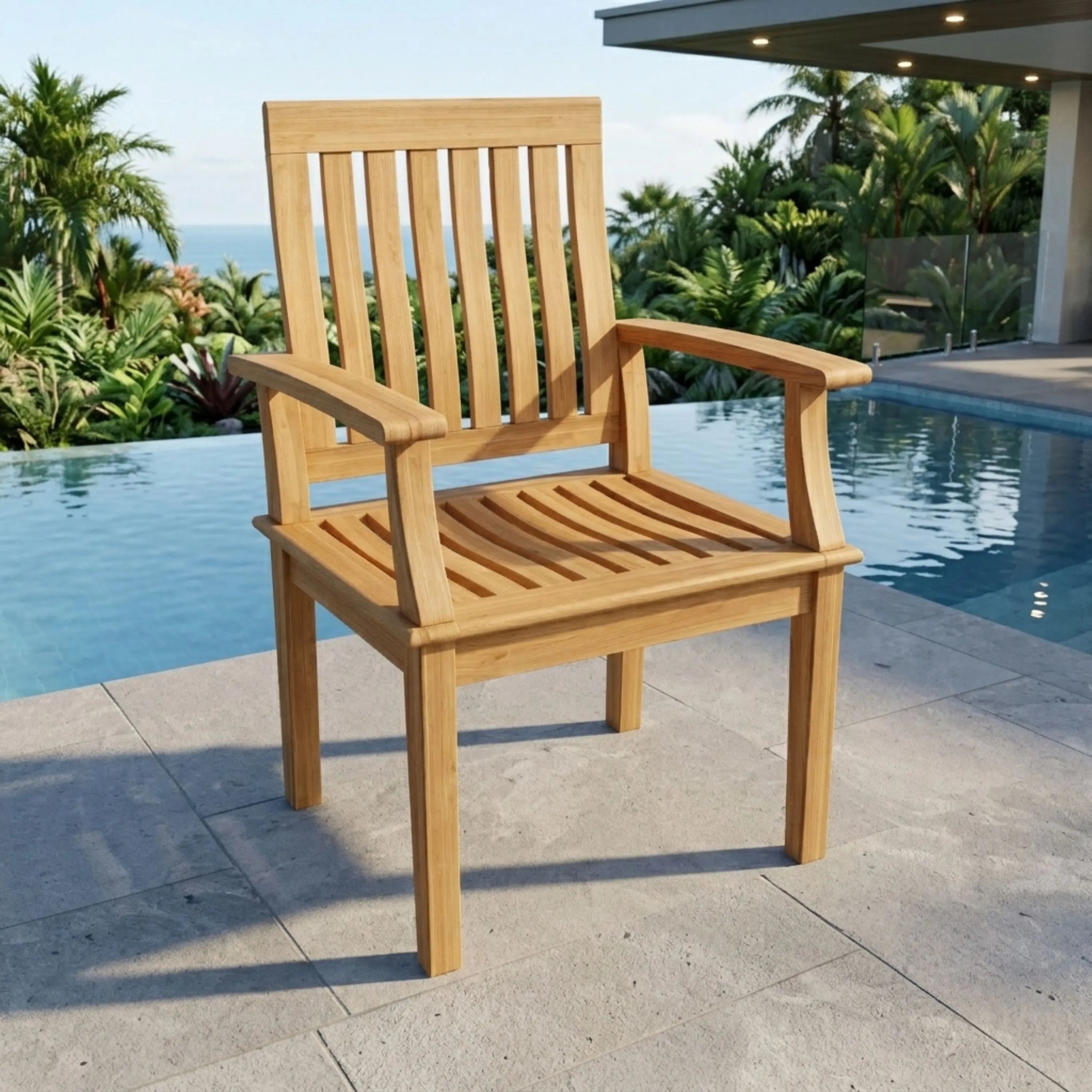 Anderson Teak Brianna Dining Armchair – Solid Teak Outdoor Dining Seating