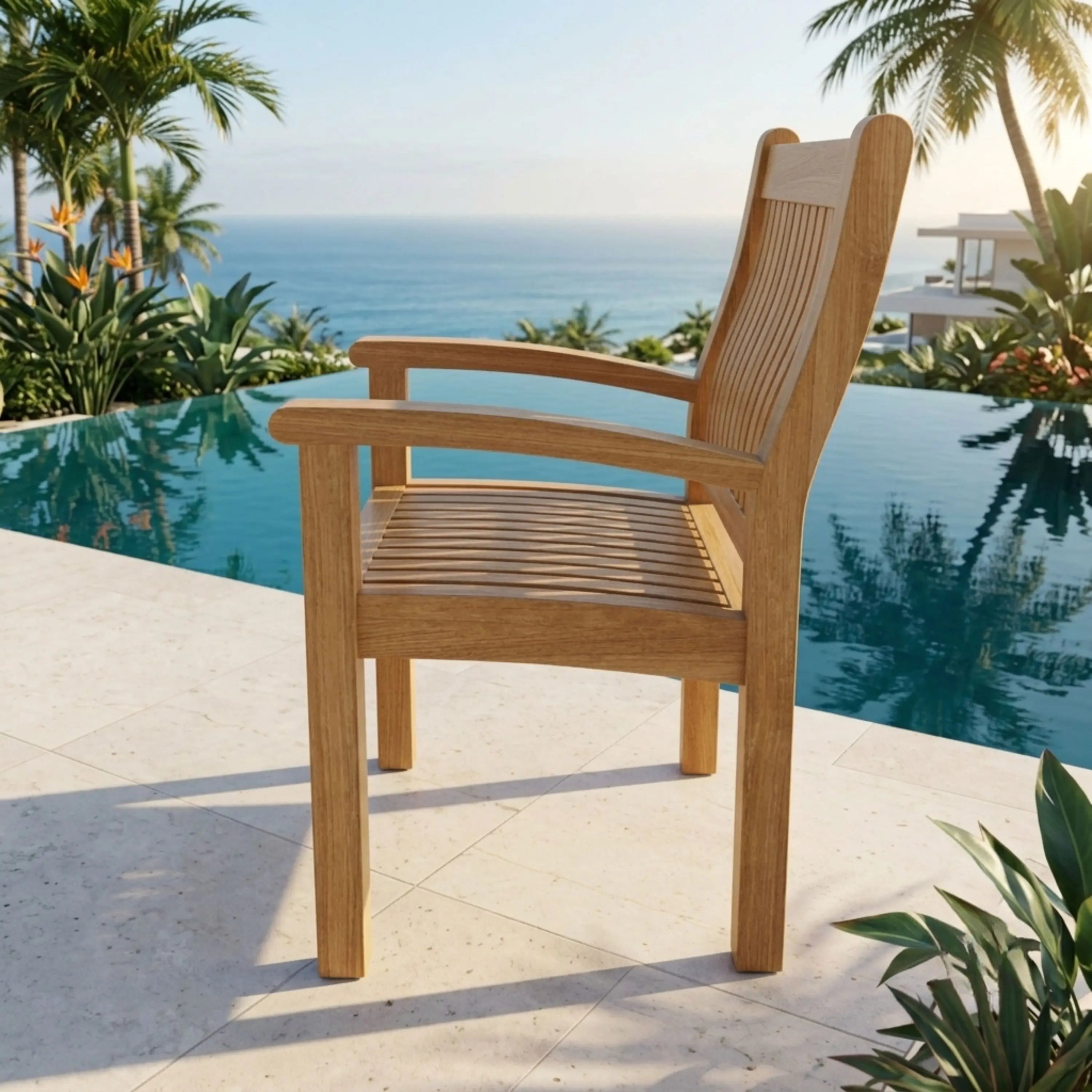 Anderson Teak Sahara Dining Armchair – Solid Teak Outdoor Dining Seating