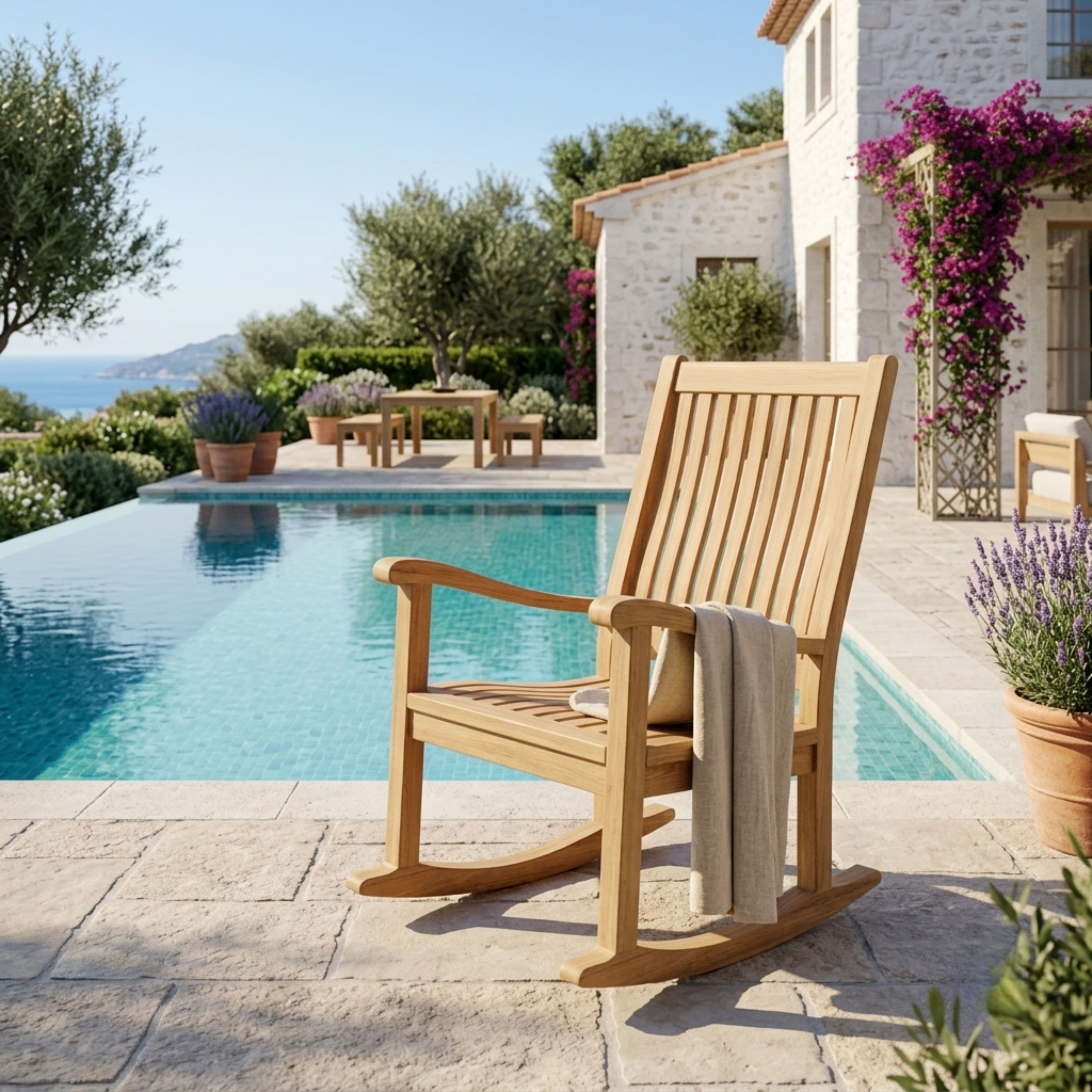 Anderson Teak Del-Amo Rocking Armchair – Classic Teak Outdoor Rocker
