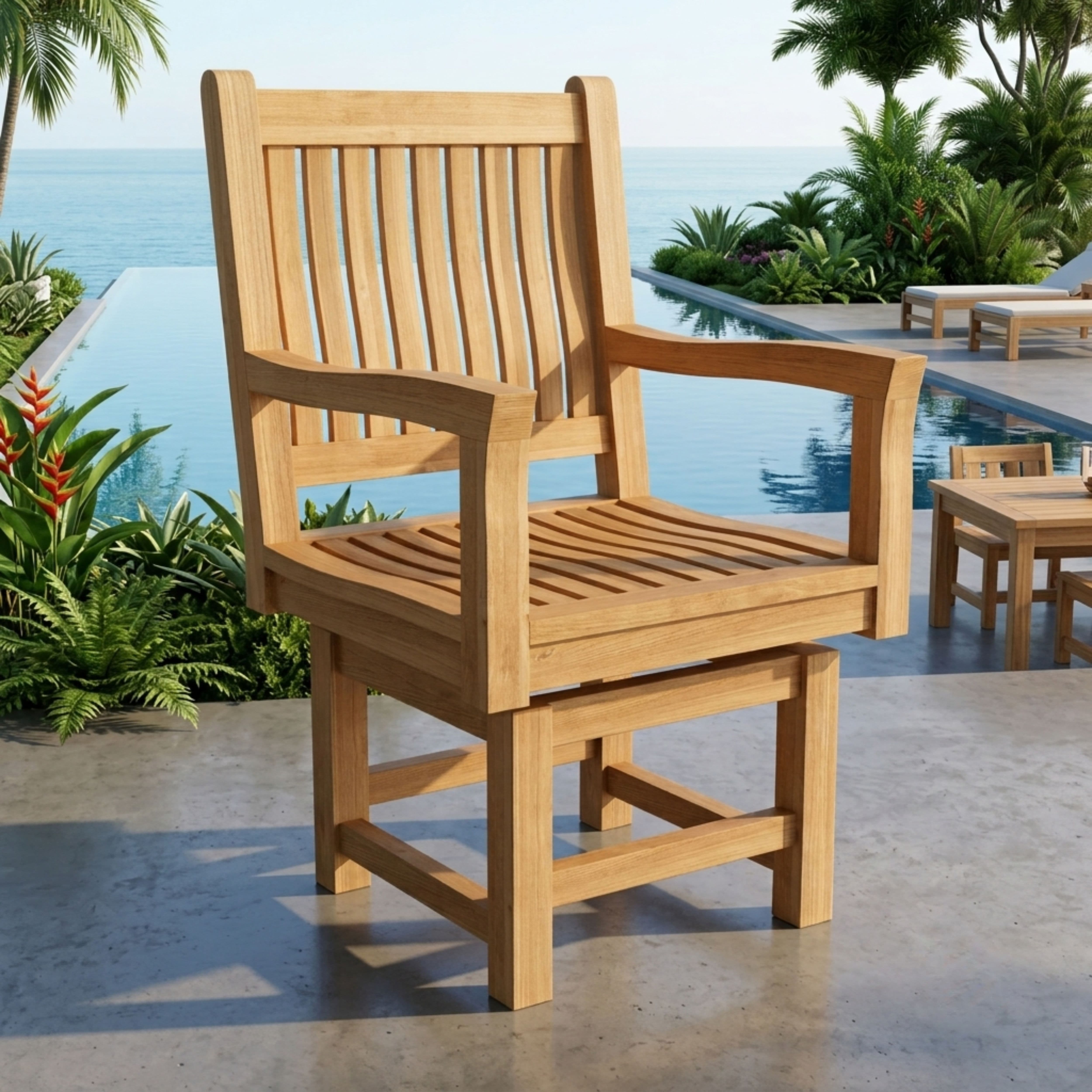 Anderson Teak Rialto Rocking & Swivel Armchair – Teak Outdoor Motion Seating