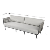 Elementi Milano Outdoor Aluminum 3-Seat Sofa with Sunbrella® Cushions (OS-2504T)