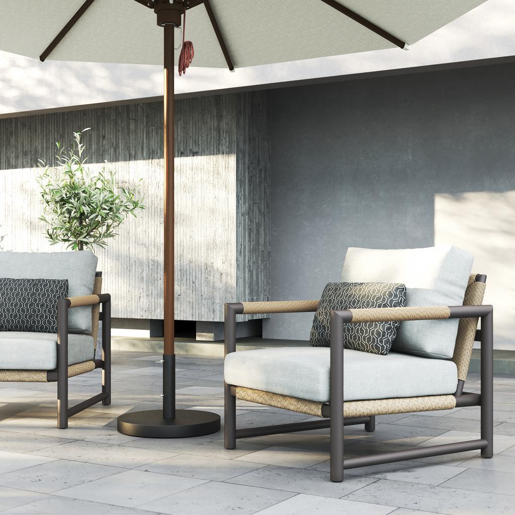 Amani Round Parasol Stand 45 - Ambiance Image~~
