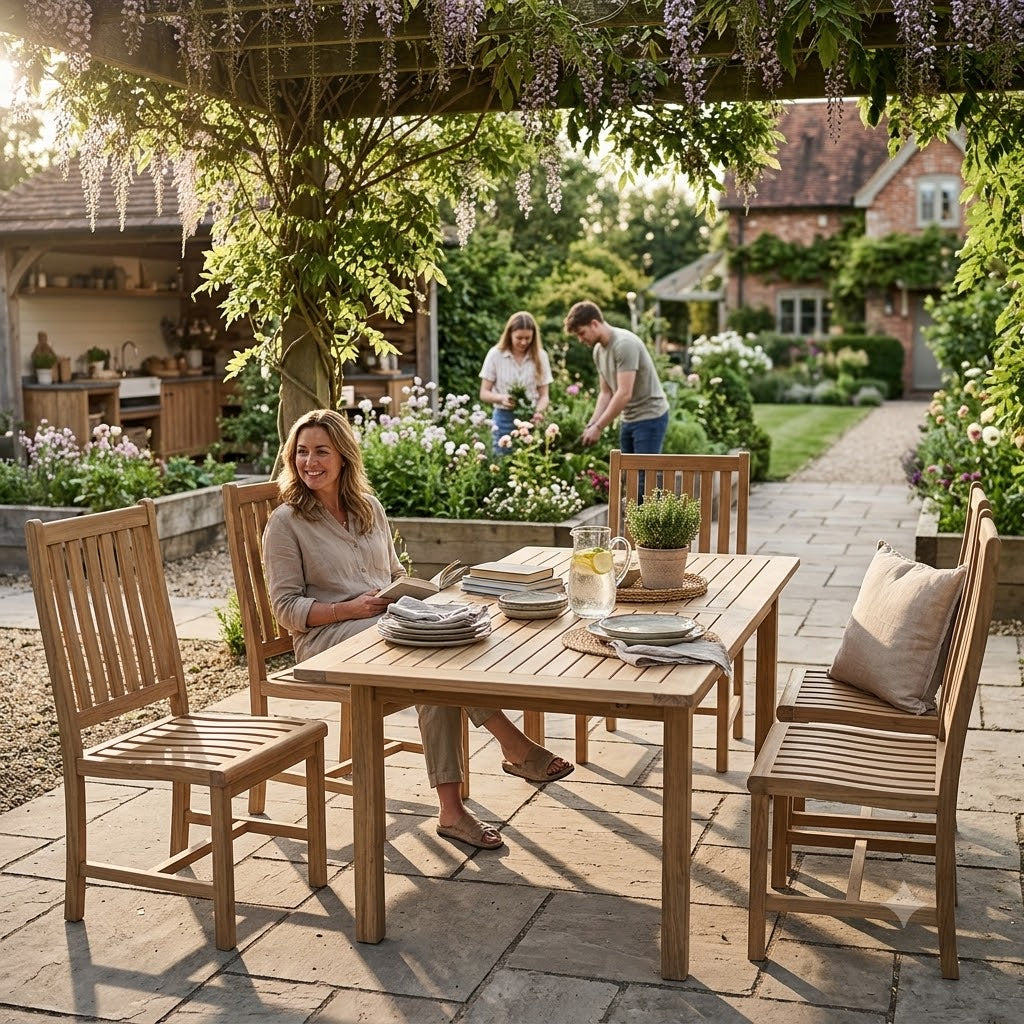 Anderson Teak Wilshire Dining Chair – Solid Teak Outdoor Dining Seating