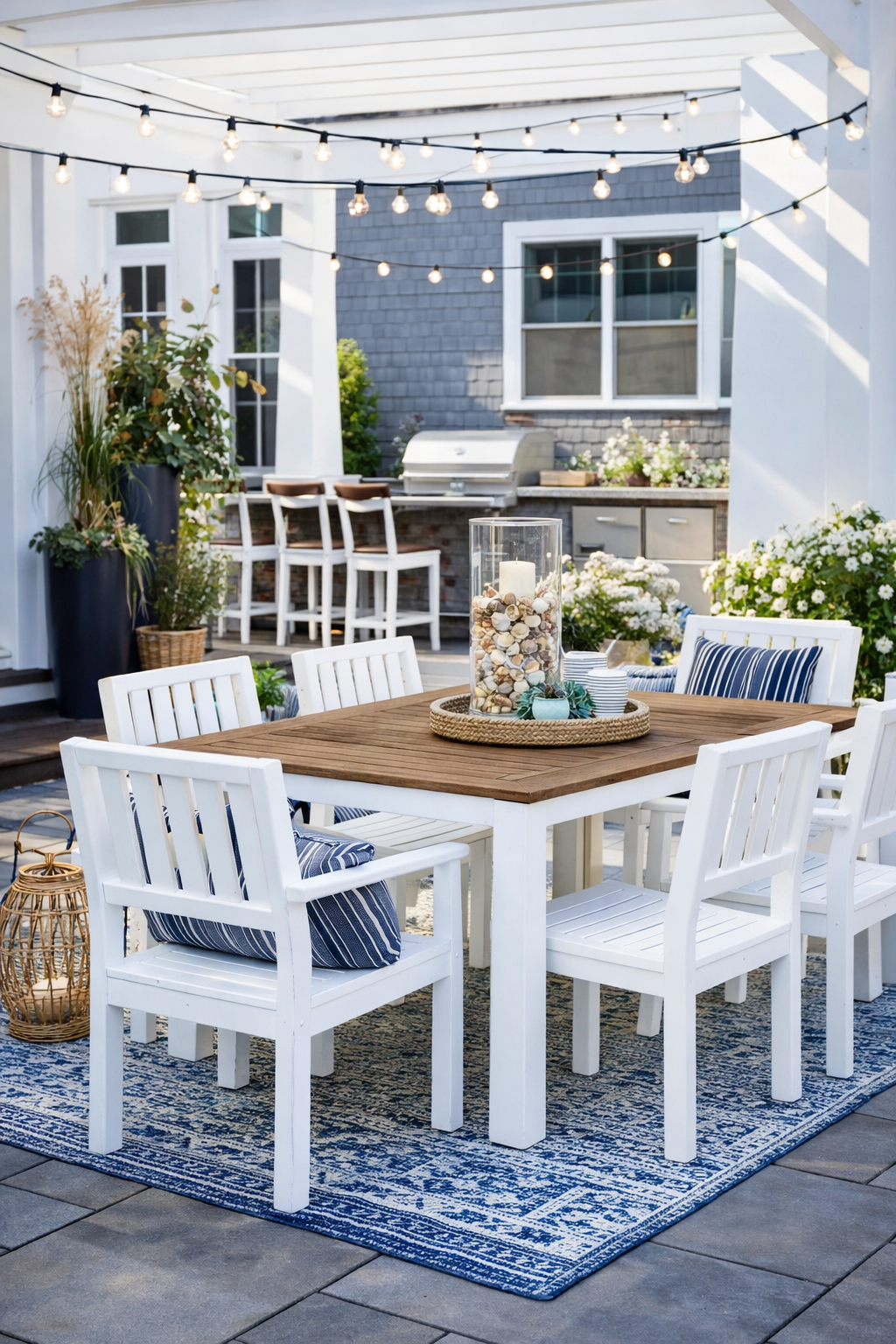 Seaside Greenwich Dining Table 35″ x 70″ – Modern Outdoor Patio Table