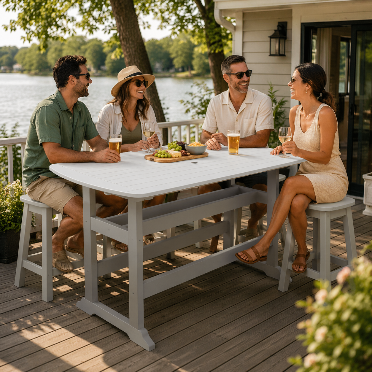 Seaside Portsmouth 72″ Rectangular EnviroWood Outdoor Bar Table