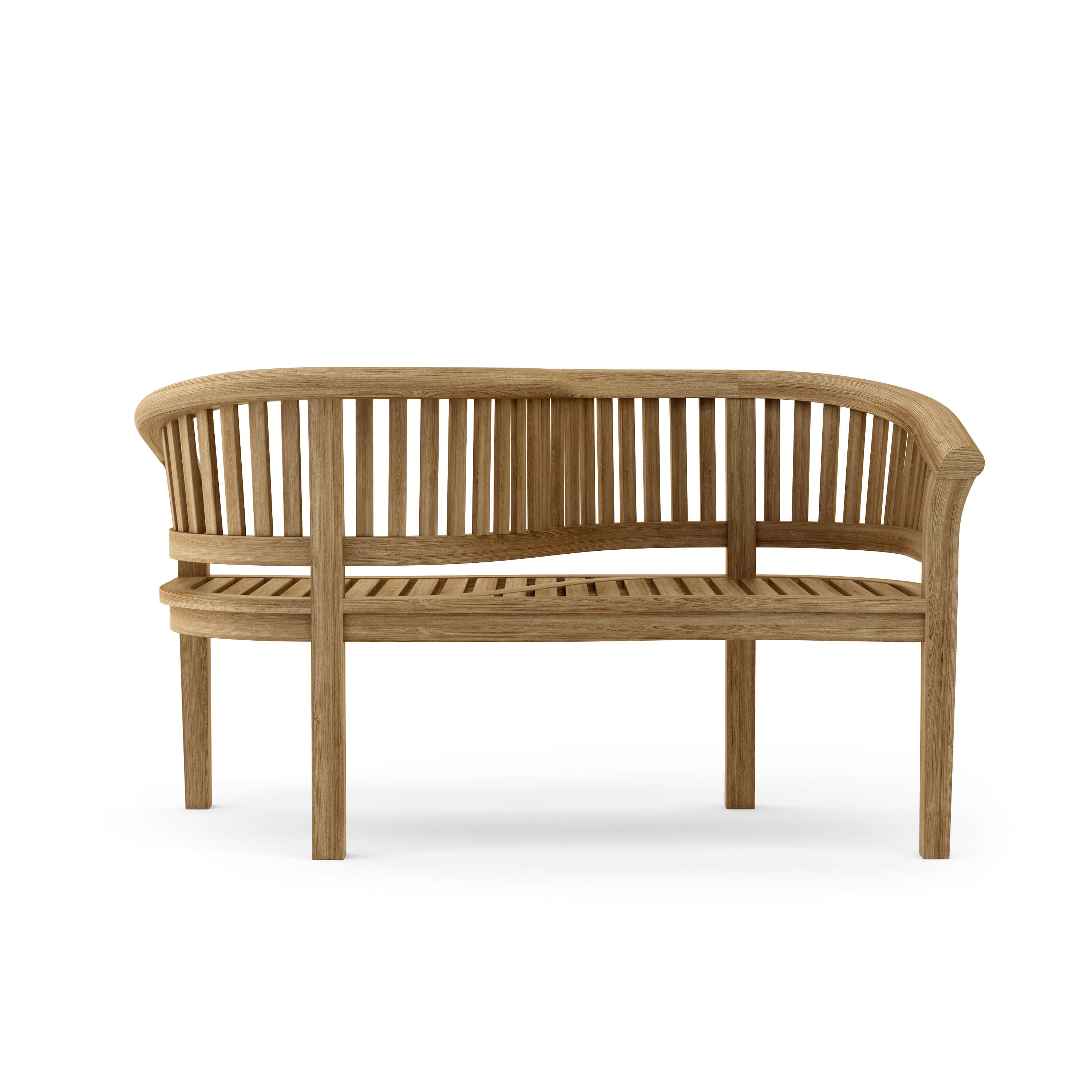 Anderson Teak Curve Love Seat Bench – Solid Teak Outdoor Peanut-Style Garden Bench