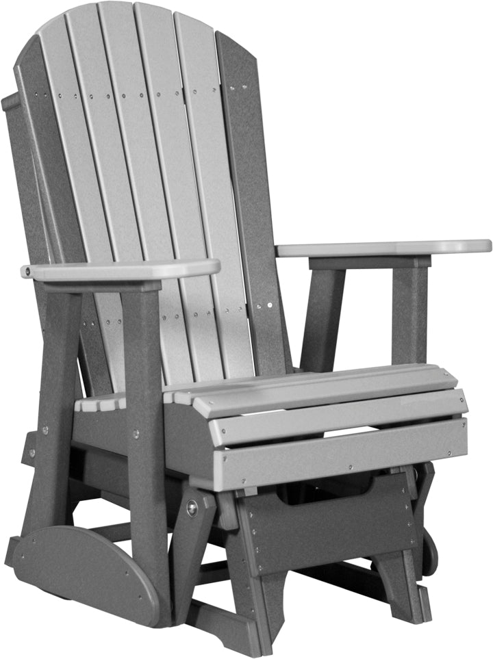 LuxCraft – 2′ Adirondack Glider Chair – Smooth Outdoor Patio Glider Seat