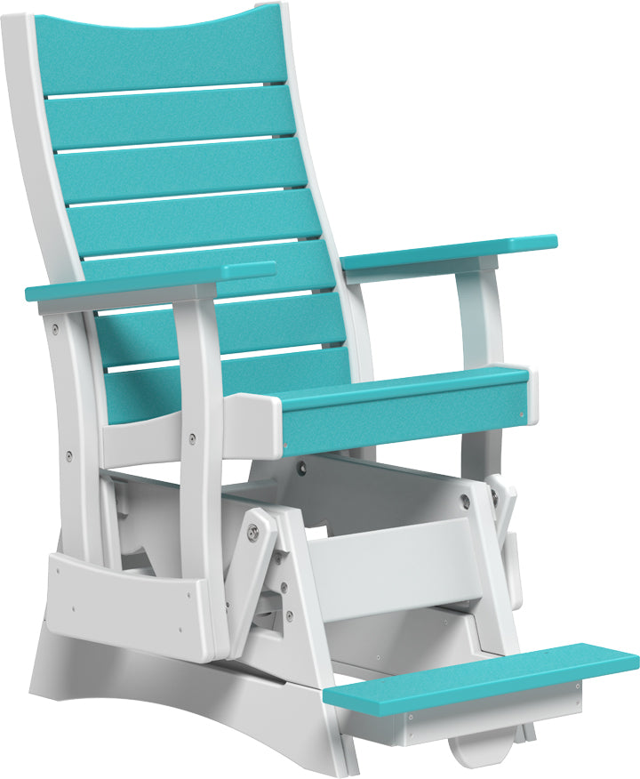 LuxCraft – 2′ Contour Balcony Glider Chair – Elevated Outdoor Glider with Footrest