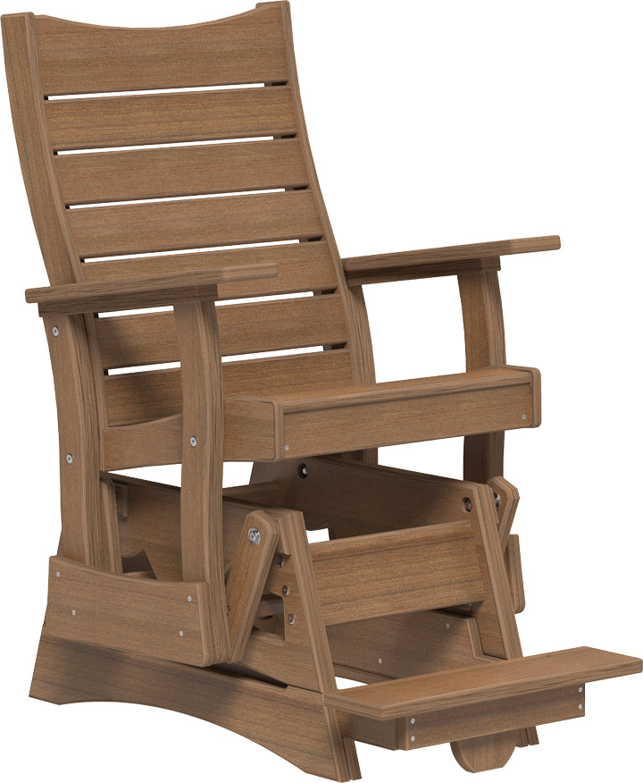 LuxCraft – 2′ Contour Balcony Glider Chair – Elevated Outdoor Glider with Footrest