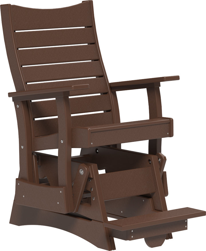 LuxCraft – 2′ Contour Balcony Glider Chair – Elevated Outdoor Glider with Footrest