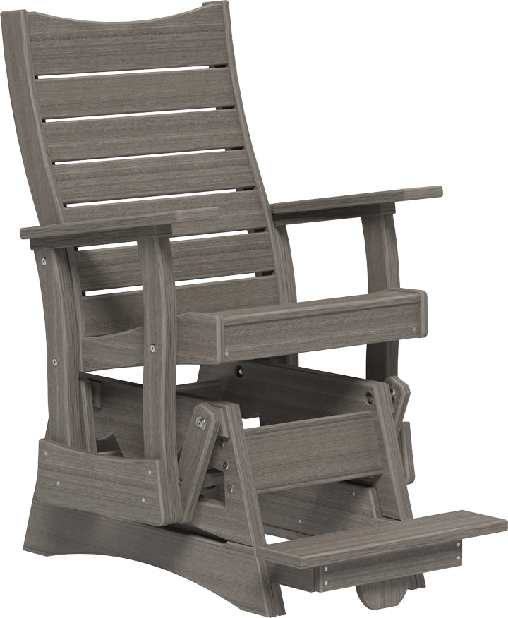 LuxCraft – 2′ Contour Balcony Glider Chair – Elevated Outdoor Glider with Footrest