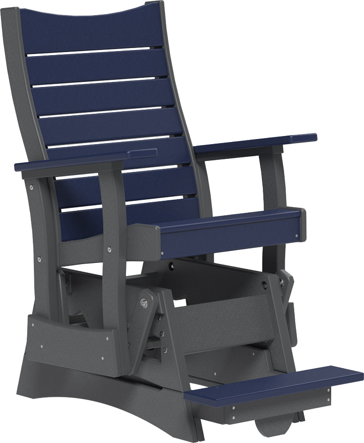 LuxCraft – 2′ Contour Balcony Glider Chair – Elevated Outdoor Glider with Footrest