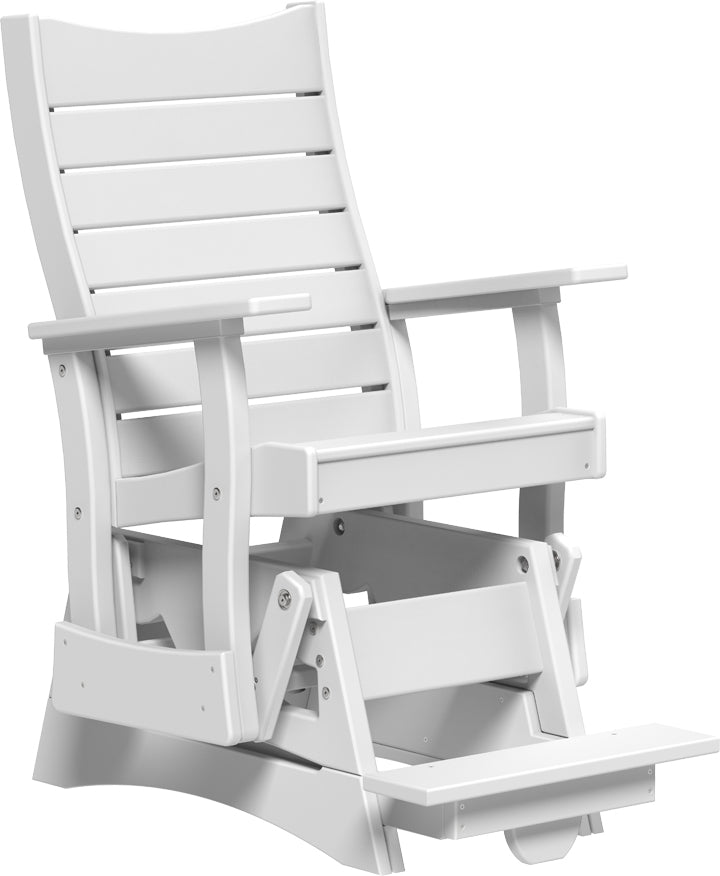 LuxCraft – 2′ Contour Balcony Glider Chair – Elevated Outdoor Glider with Footrest