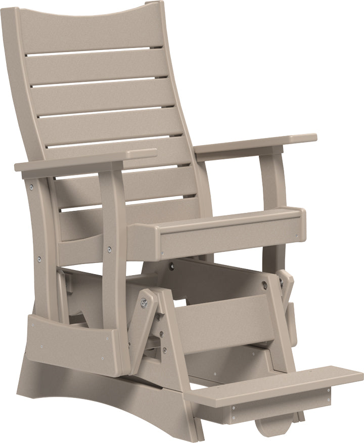 LuxCraft – 2′ Contour Balcony Glider Chair – Elevated Outdoor Glider with Footrest