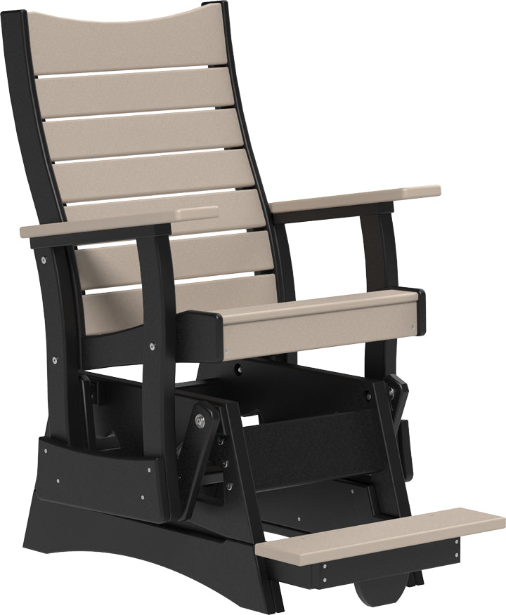 LuxCraft – 2′ Contour Balcony Glider Chair – Elevated Outdoor Glider with Footrest