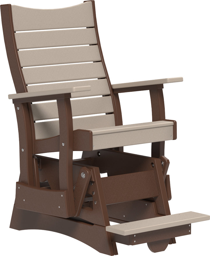 LuxCraft – 2′ Contour Balcony Glider Chair – Elevated Outdoor Glider with Footrest