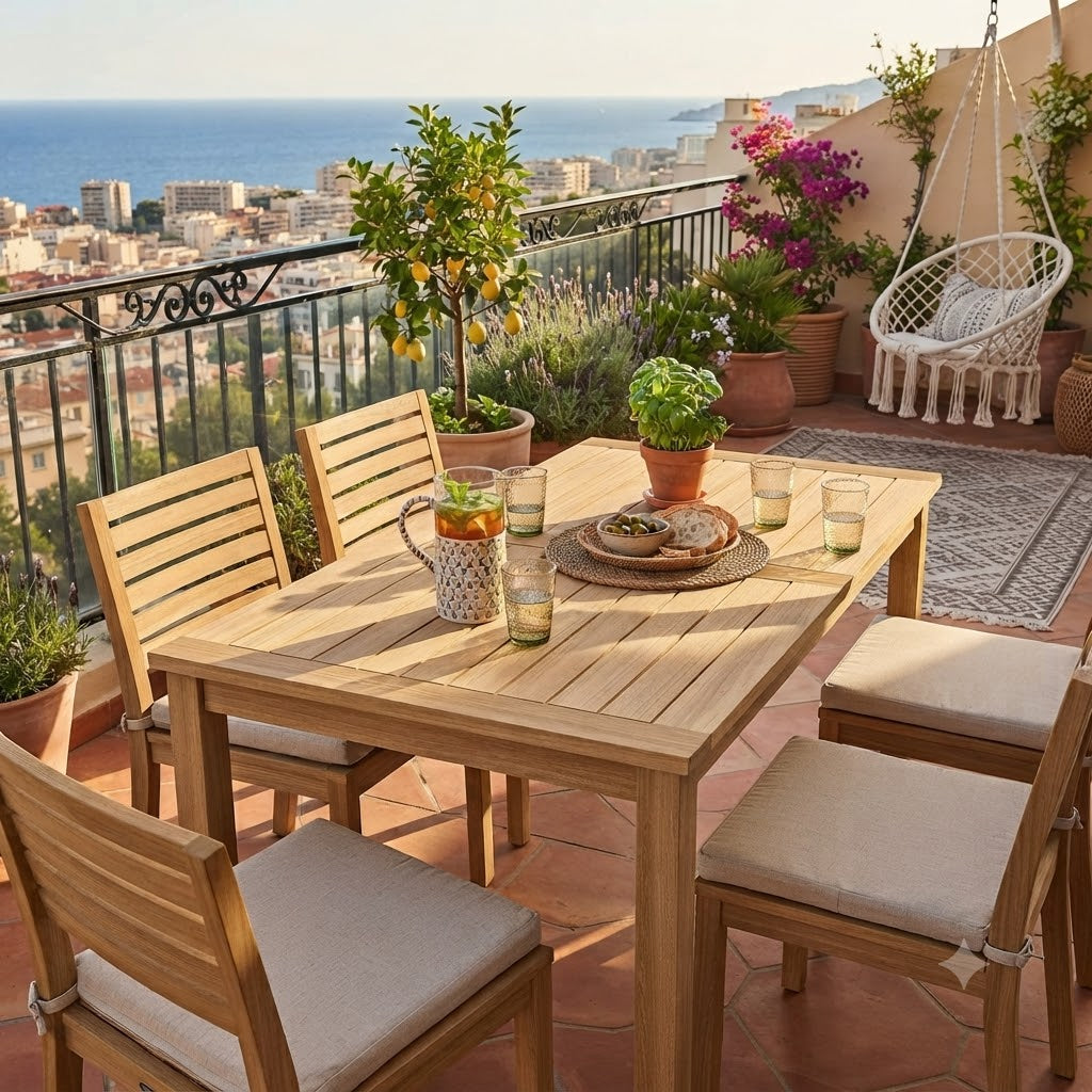 Anderson Teak Montage Rectangular Dining Table – Solid Teak Outdoor Patio Table