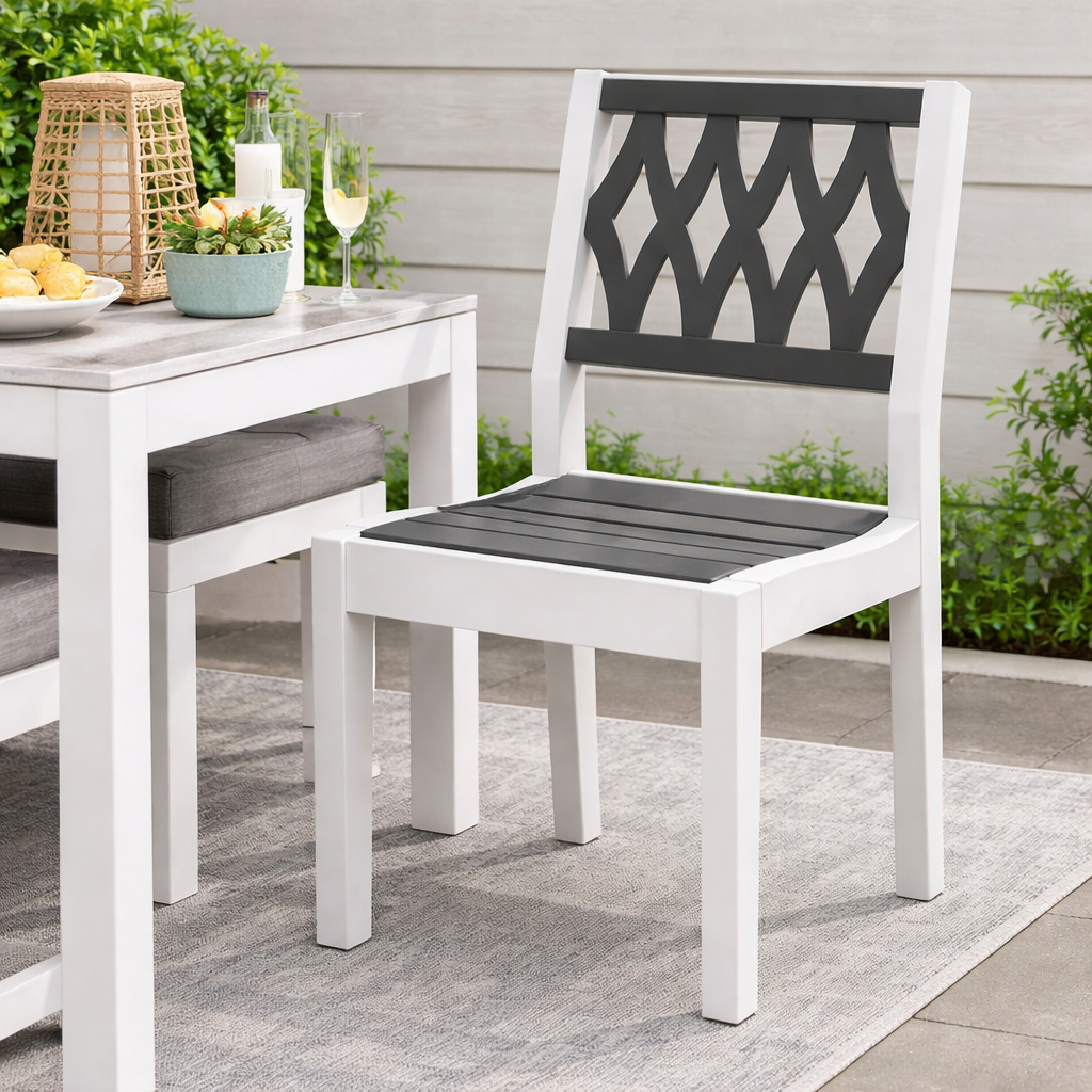 Seaside Greenwich Dining Side Chair Diamond – Modern Outdoor Patio Seating