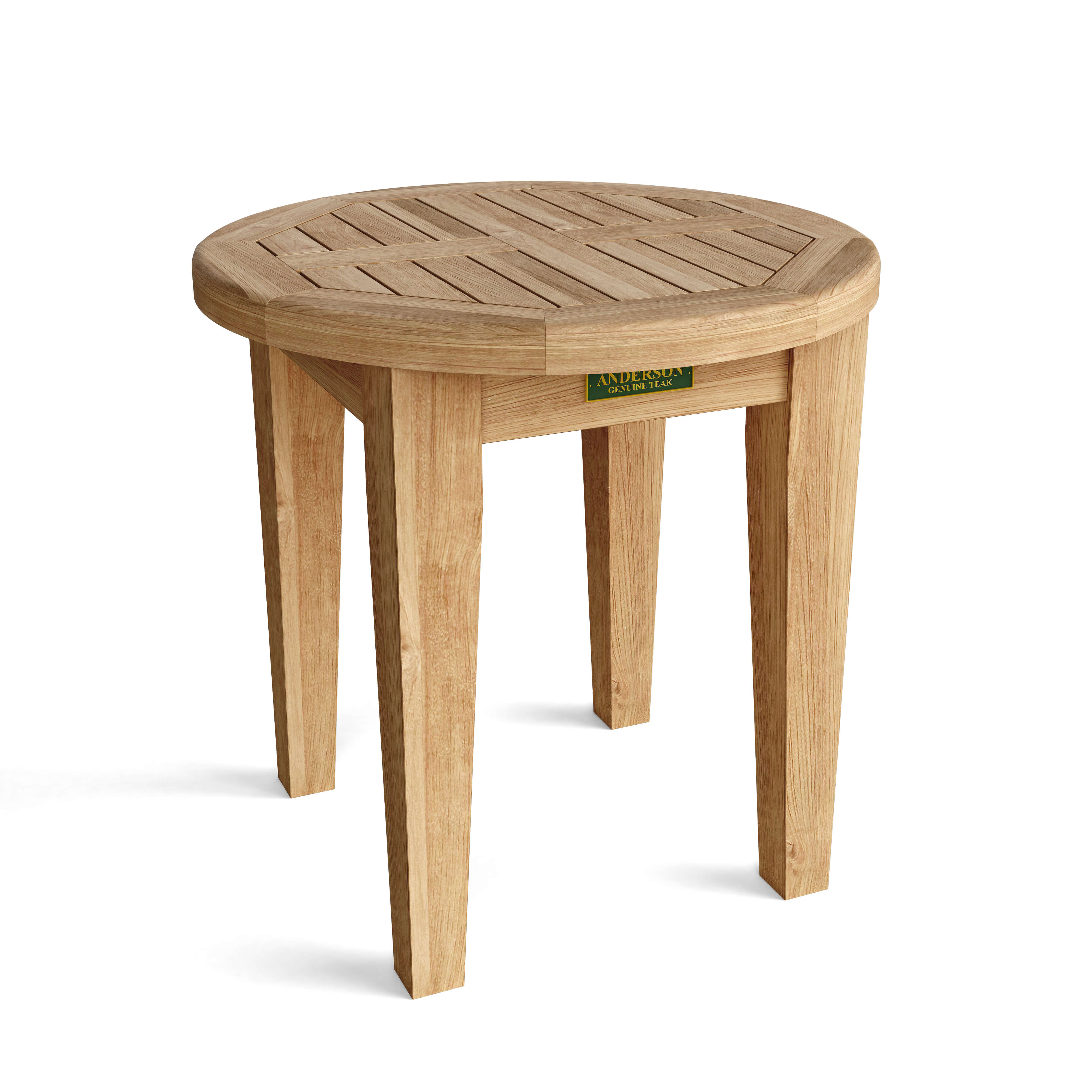 Anderson Teak Brianna 20″ Round Side Table – Solid Teak Outdoor End Table