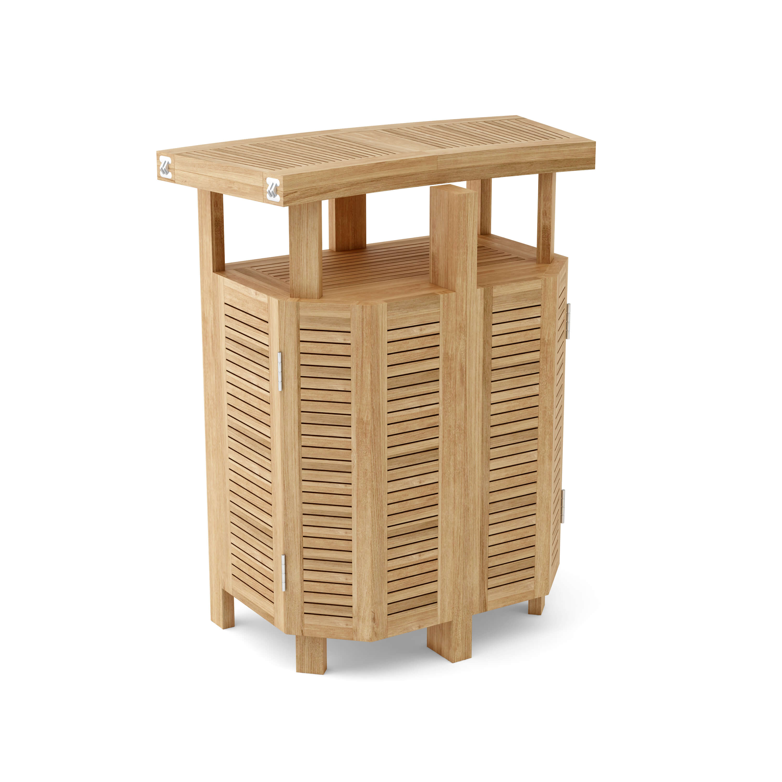 Anderson Teak Altavista 62″ Folding Bar Table – Solid Teak Outdoor Bar Table